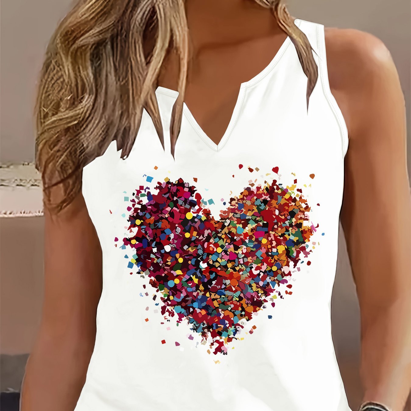 TEMU Tanktop mit Grafikdruck, ärmelloses Freizeitoberteil für Sommer und Frühling, Damenbekleidung