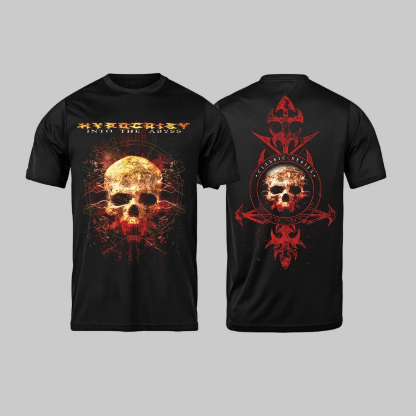 Men's Gothic Heavy Metal Band T-shirt With Bat Wing & Skull Print - Gothic Lettering, Regular Neck Streetwear Top For Concerts, Rock Band Tee, Edgy Gothic -season Wear