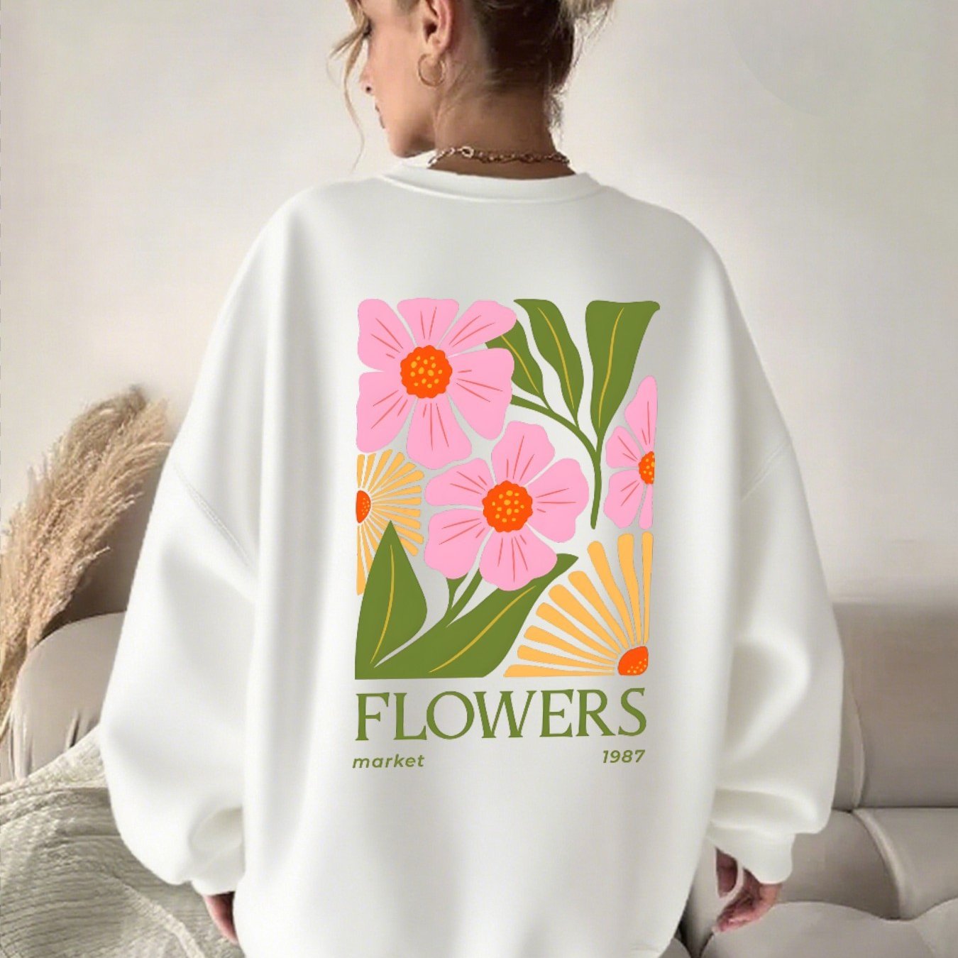E-shop 2025 Damen Herbst Winter Letter Print Rundhals Langarm Casual Loose Sweatshirt, Vielseitig für Y2K Streetwear, Partys, Urlaub, Strand, Zuhause