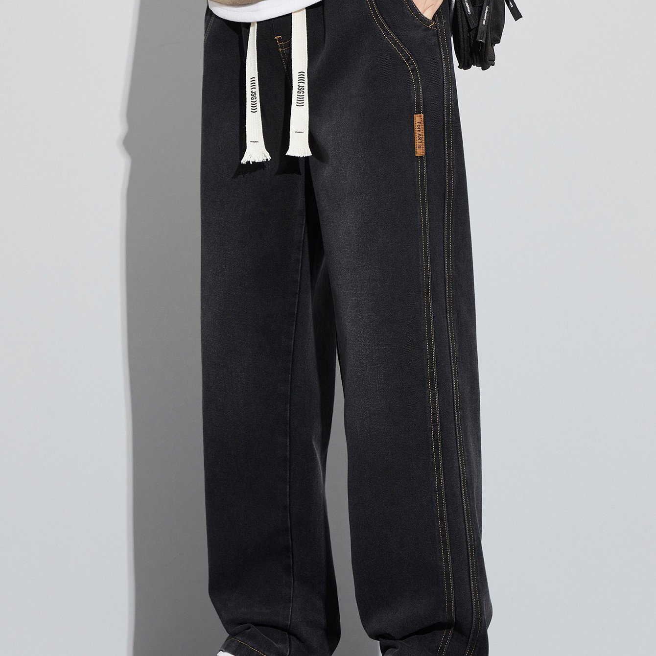 TEMU 【商品名】春秋 ジーンズ メンズ レギュラー スタイル 新作 ルーズ ストレート チューブ ファッション トレンド 万能 パンツ メンズ