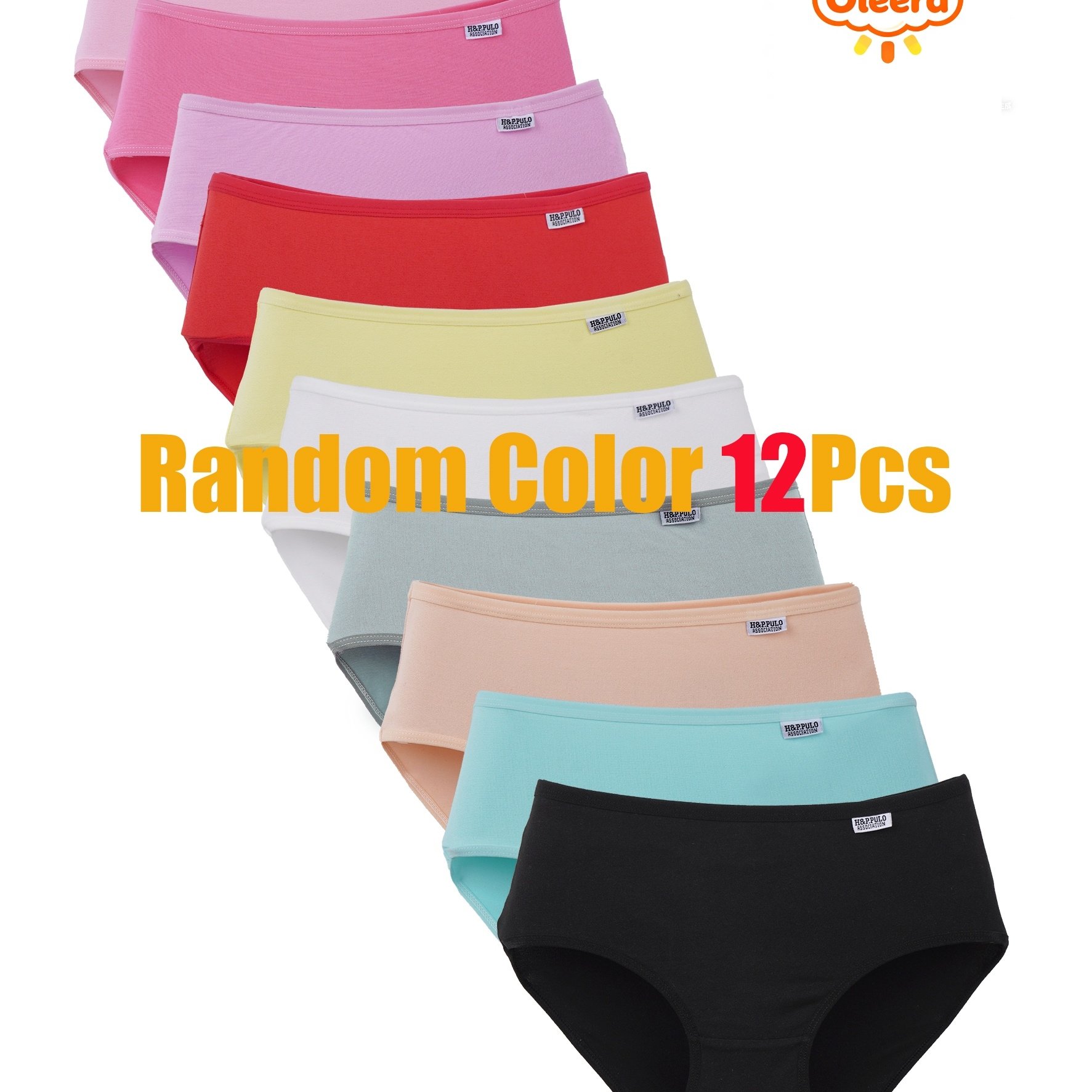 Random 12pcs Pc Solid Easy ' Panties, Comfortable Breathable Triangle Briefs, Suitable For , Girls' New Year Gift