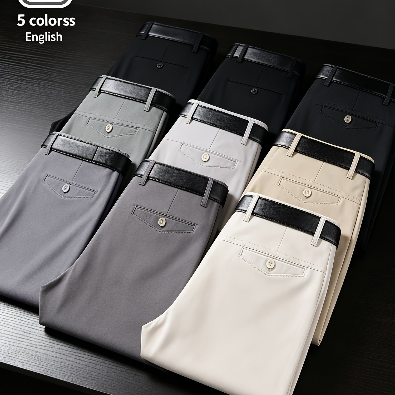 Image of [5 Colors ] 1pc Trousers, Summer Breathable Trousers, Dress Pants, Outdoor Sports Fitness Fishing Camping Trousers, Father's Day Gift For (belt Not Included), Perfect For Outdoor, For Teenager