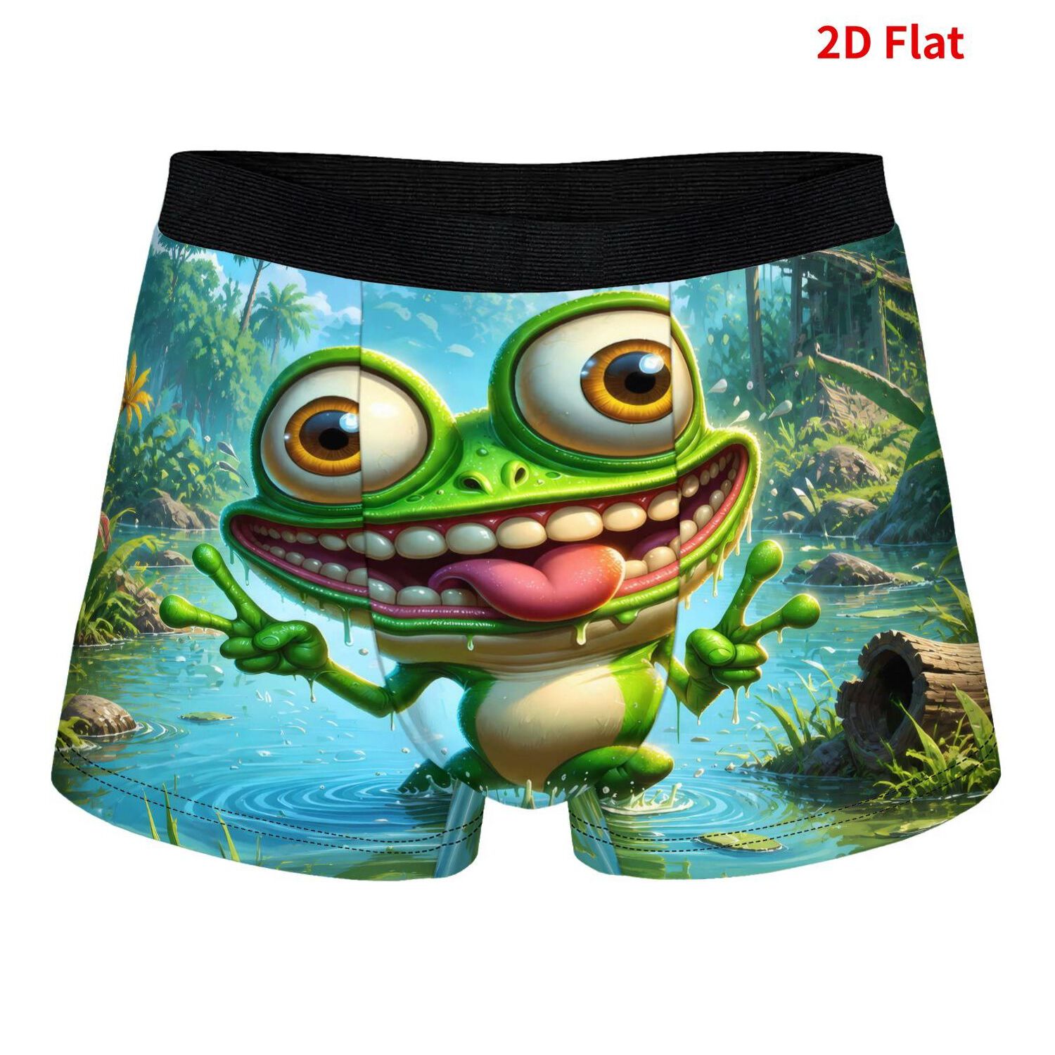 TEMU Frog Unisex Stretchable Underwear Unique Stylish Gift For Men 2d Print Design