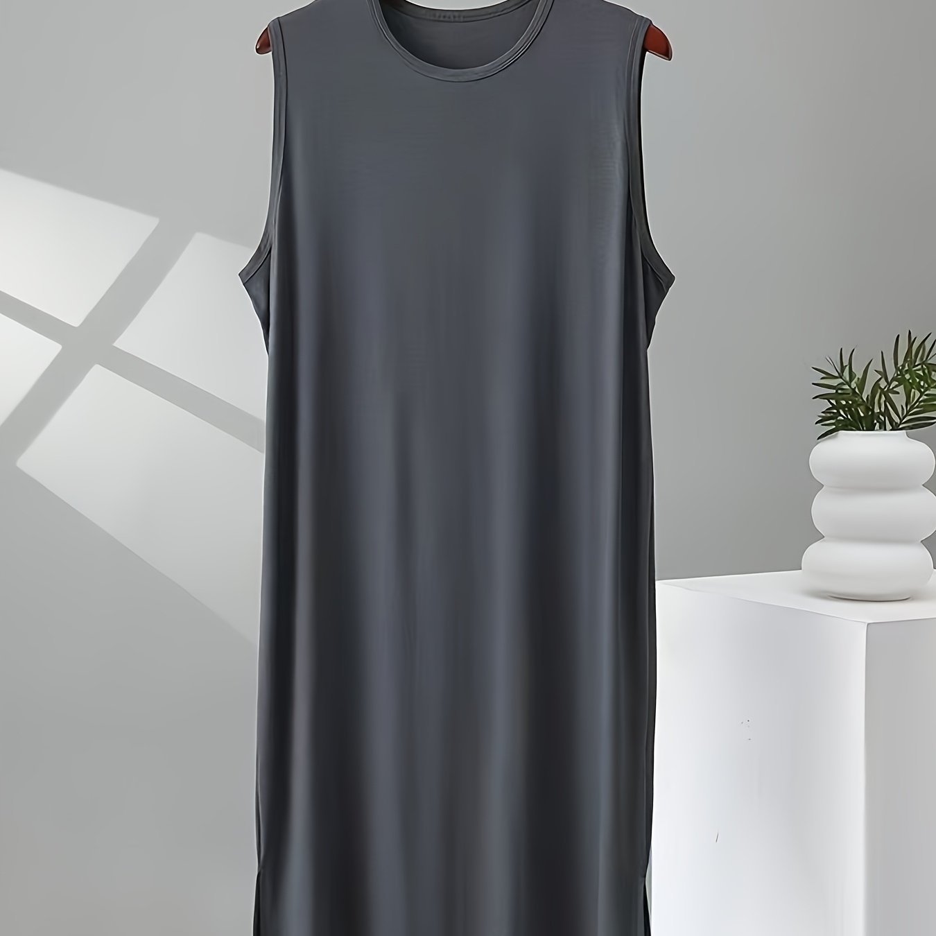 TEMU Casual Nightgown Men Women New Loose Jumpsuit Nightgown Home Sleepwear Short Sleeve Long Dress Outing Casual Nightgown