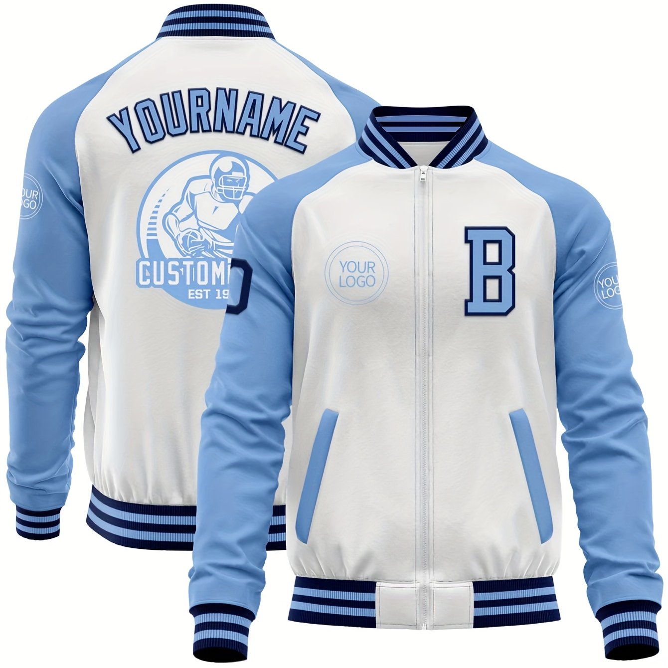 TEMU Custom Men's Baseball Uniform, Personalized Name Print Pattern, Casual Outing, Casual Fashion