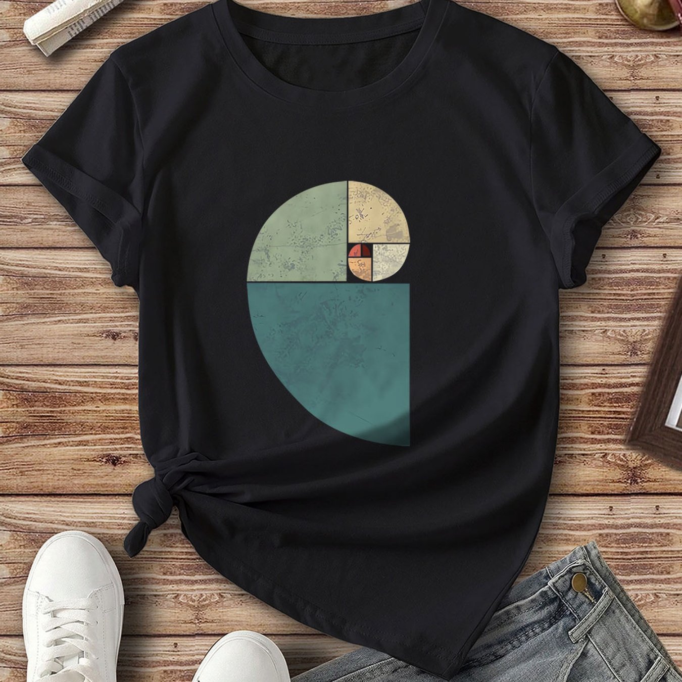 TEMU A Golden Ratio Spiral Design Pure T-shirt Women's T-shirt High Quality T-shirt Casual Summer Wear For Math Lovers And Art Enthusiasts Gift For