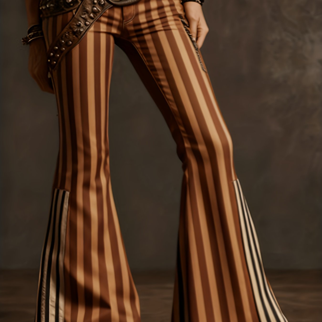 Printed Leggings - Not Denim Fabric Women' 2d Printed Trousers, Flared Trousers, Retro Printed Commuting , Bohemian Style Versatile Trousers