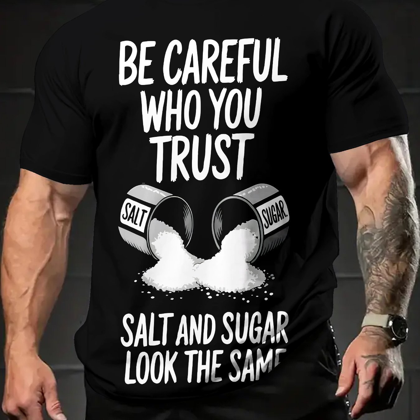 TEMU Men's T-shirt Mysterious Gift Philosophical Warning Style: " " Fun Slogan T-shirt, Men's Summer Casual And Interesting Pattern Comfortable Men's