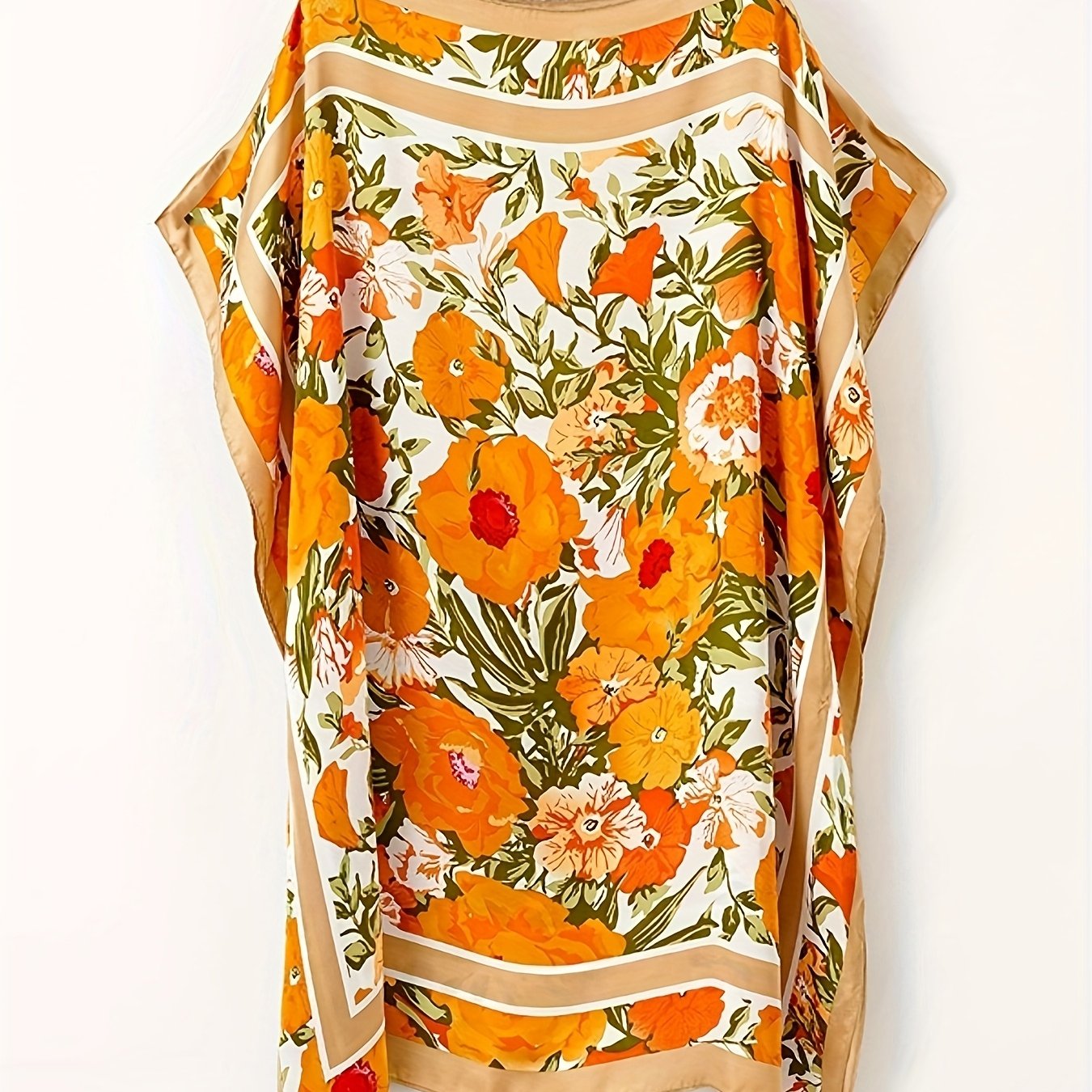 Satin Women's Summer Travel Printed Sunscreen Cover, Bohemian Style