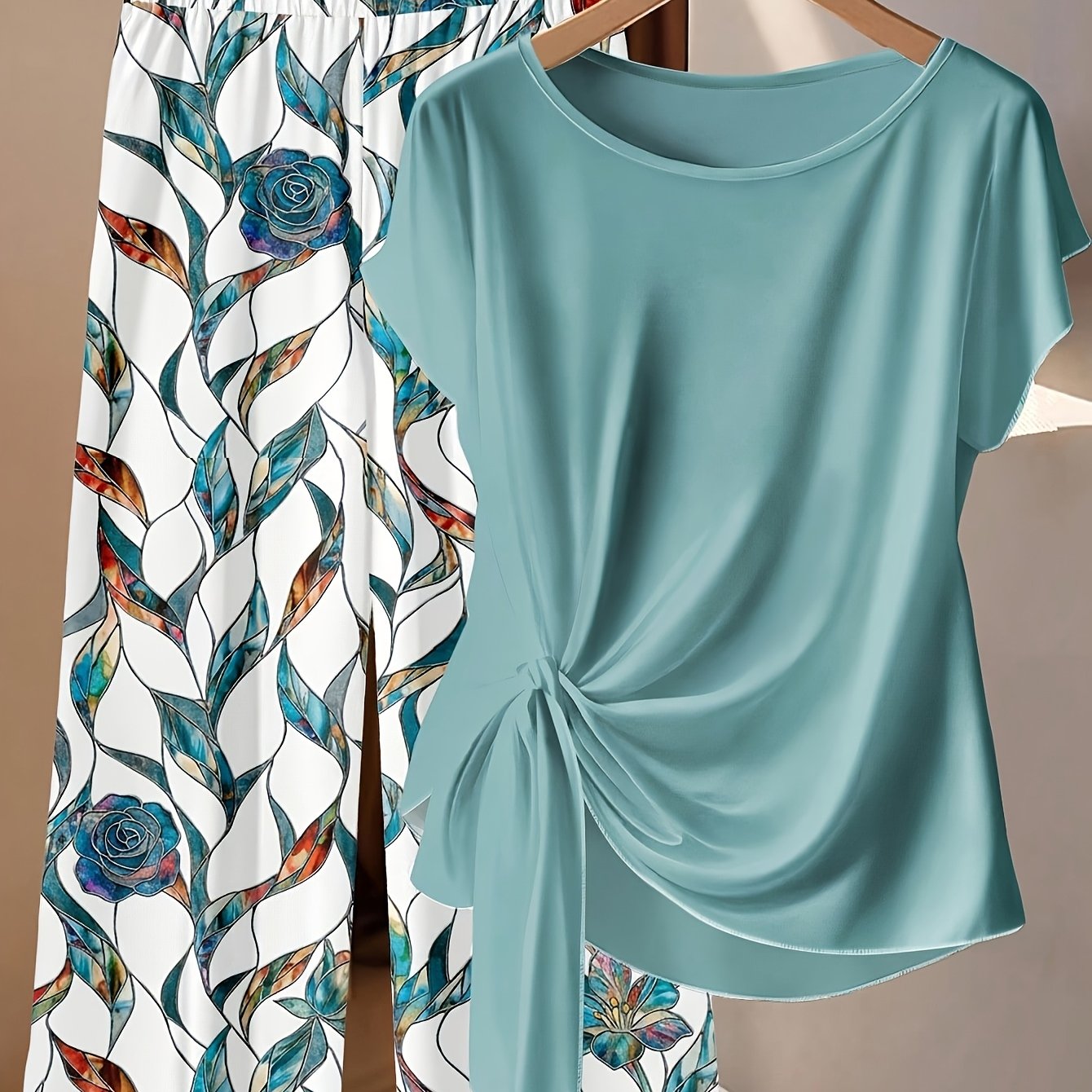 TEMU Women's Fashion Casual Popular Print Pants Set