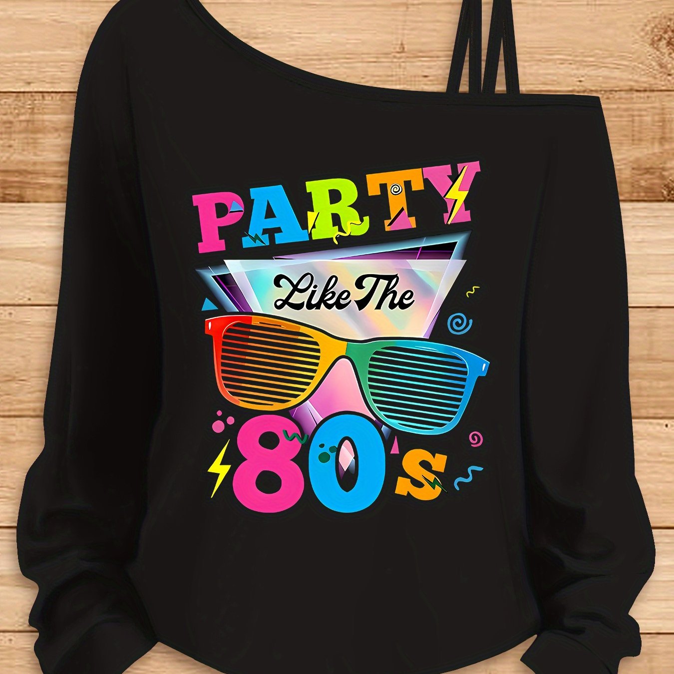 TEMU Colorful Party Glasses With An 80s Retro Pattern, Sports And Casual Gatherings. Loose, Elegant, Stylish, And Stretchy, Soft And Machine-washable
