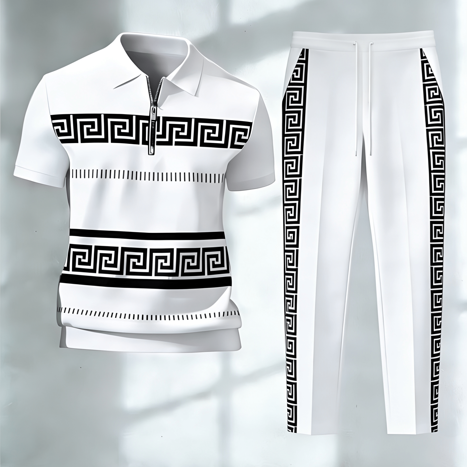 Image of Two-piece Men's Casual Sportswear Set: /summer Collection, Short-sleeved Casual Shirt And Pants For Men. Suitable For Golf, Sports, And Running, And Other Occasions. Colors