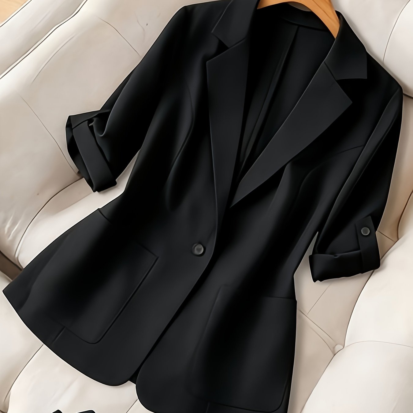 TEMU Ladies' Seasonal Casual Suit Jacket, Fashionable And Versatile Professional Outfit, Easy Commuting Top