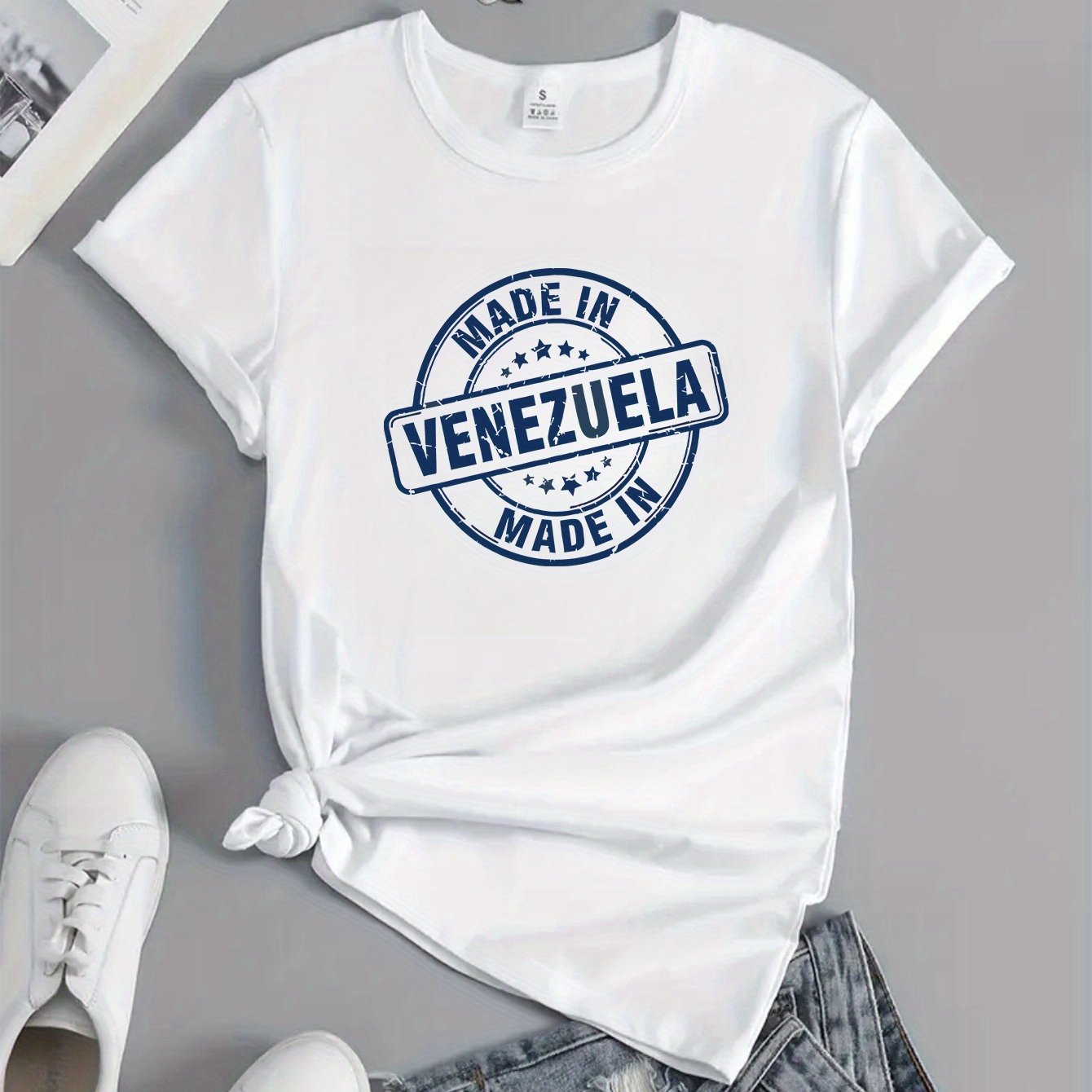 TEMU A Cute Letter-print T-shirt, A Popular Summer Breathable And Comfortable Short-sleeve Top For Sporty Casual Wear, Women's Clothing