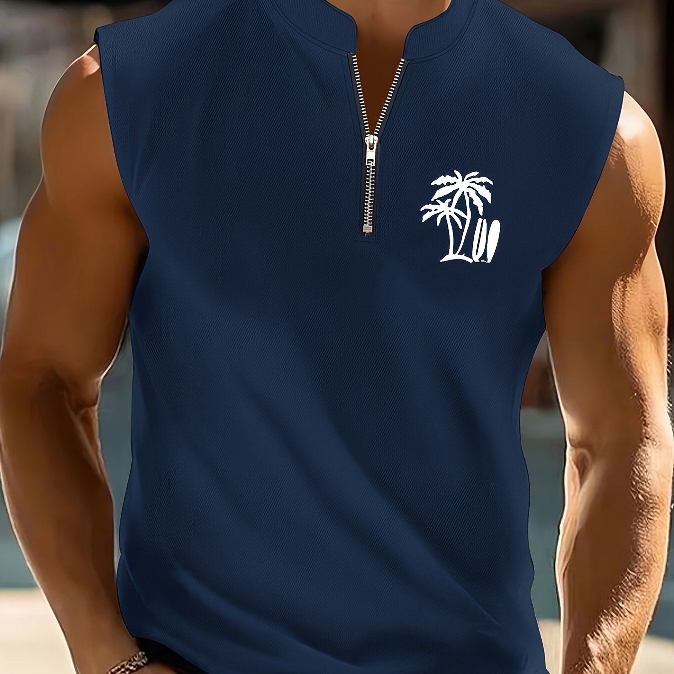 TEMU Summer 's Sleeveless T-shirt, Casual Top Men's Athletic T-shirt Thin Breathable Men's Casual Athletic Shirt, T-shirt