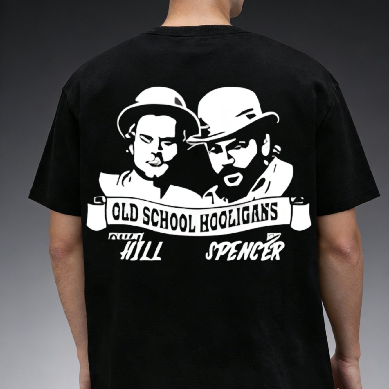 Men's T-shirt Black Old School Hill Graphic Streetwear Fashion