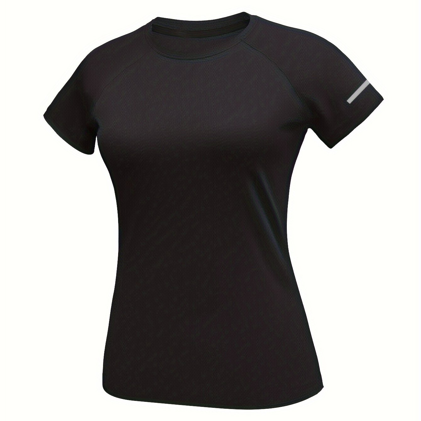 TEMU Women's Quick-dry Breathable Sports Tee - Loose Fit, Round Neck Short Sleeve T-shirt For Running & Fitness Training