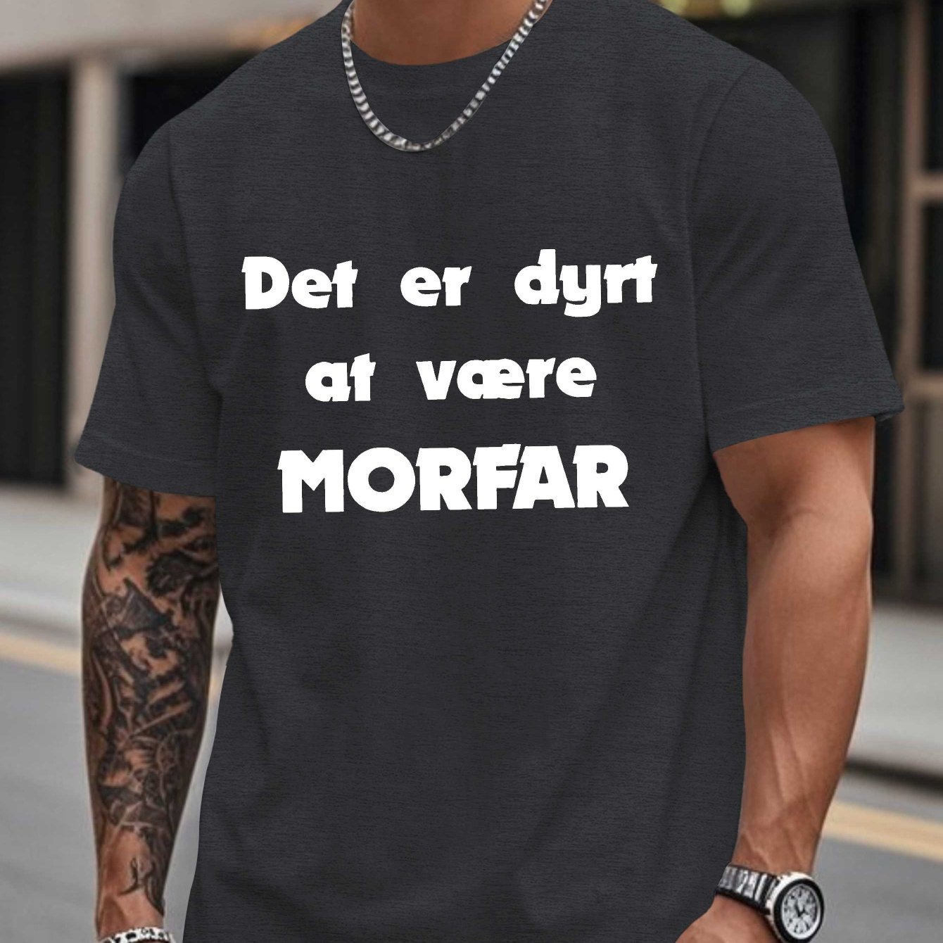 TEMU Funny Danish Men's Short Sleeve T-shirt Summer T-shirt Top
