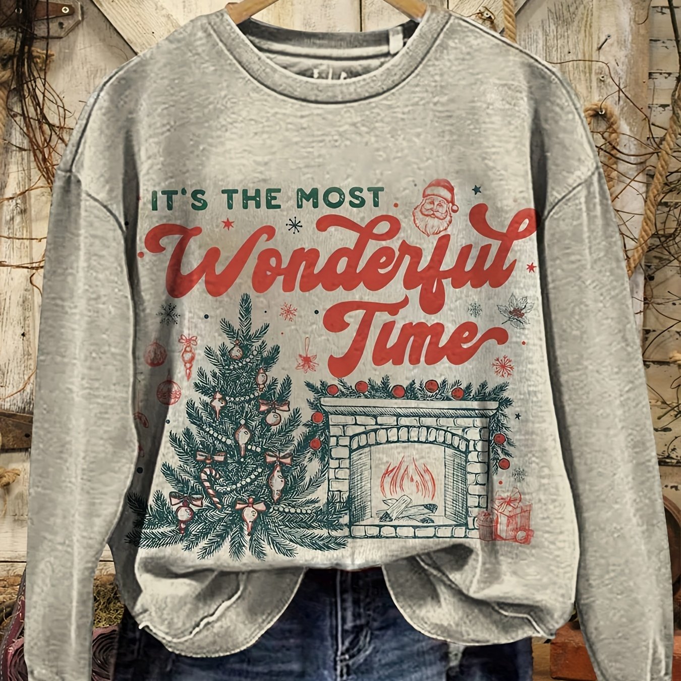TEMU [2d Flat Pattern] Women's Casual Sweatshirt, Women's Long-sleeve Round-neck Sweatshirt, Fashion Print, European And American Women's Casual Top,