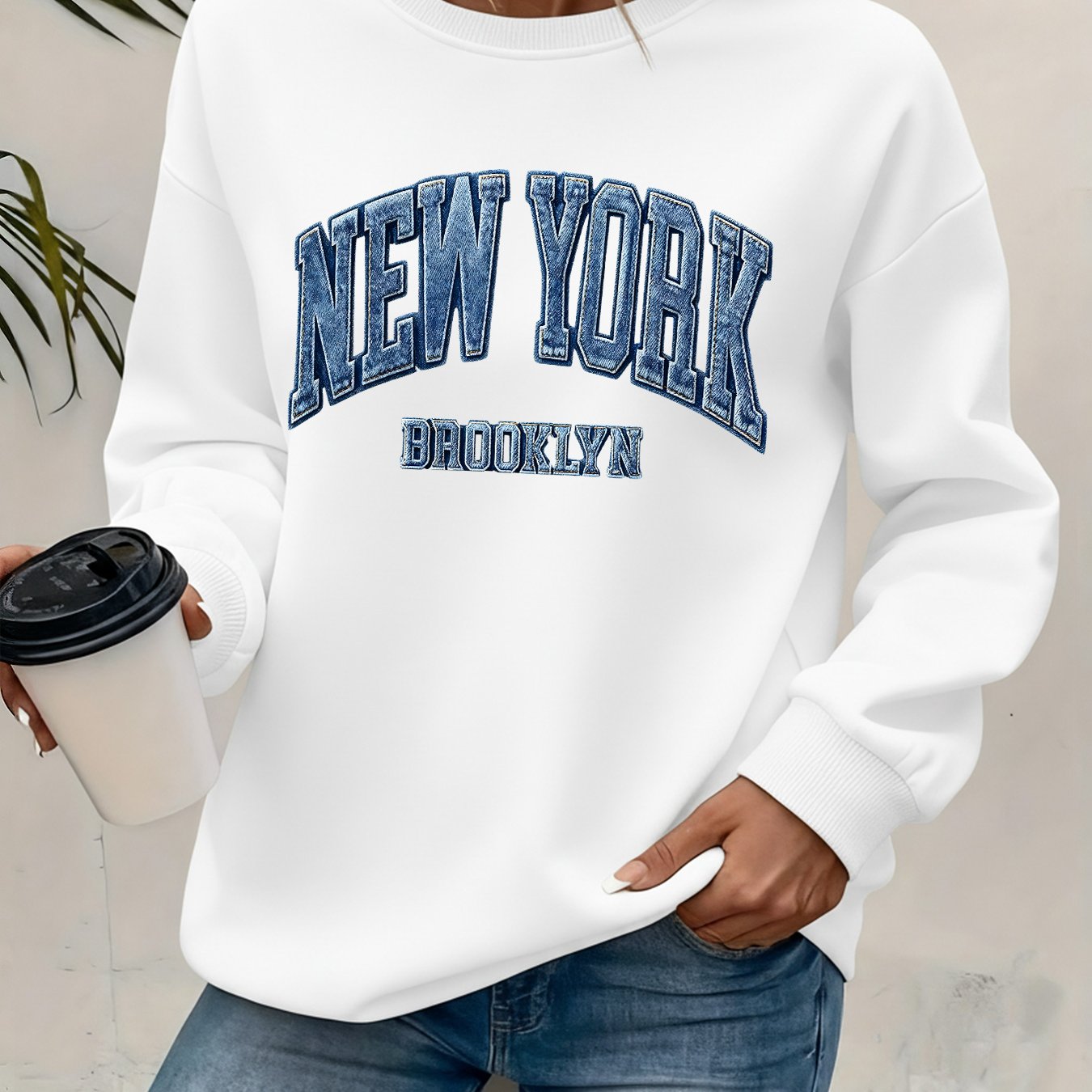TEMU Graphic Print Sweatshirt, Crew Neck Casual Sweatshirt For Winter And Fall, Women's Clothing