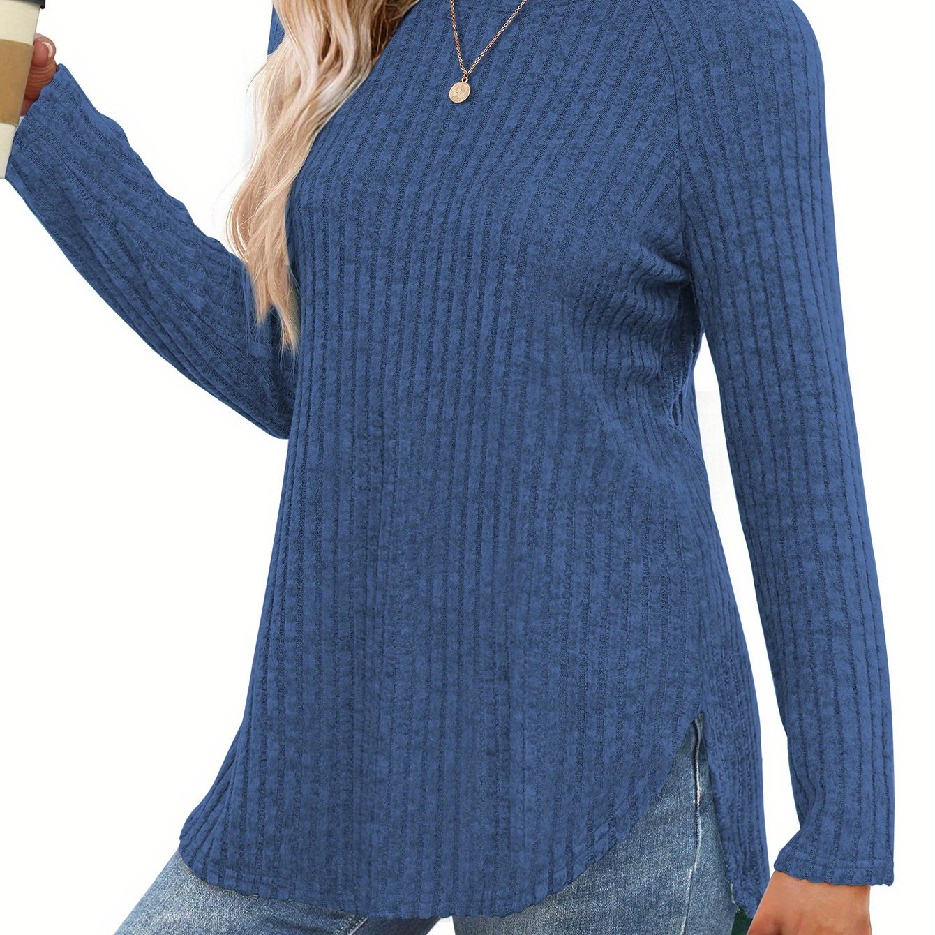 TEMU Women's Autumn And Winter -lined Long Sleeve Base Layer Casual T-shirt Outerwear Top