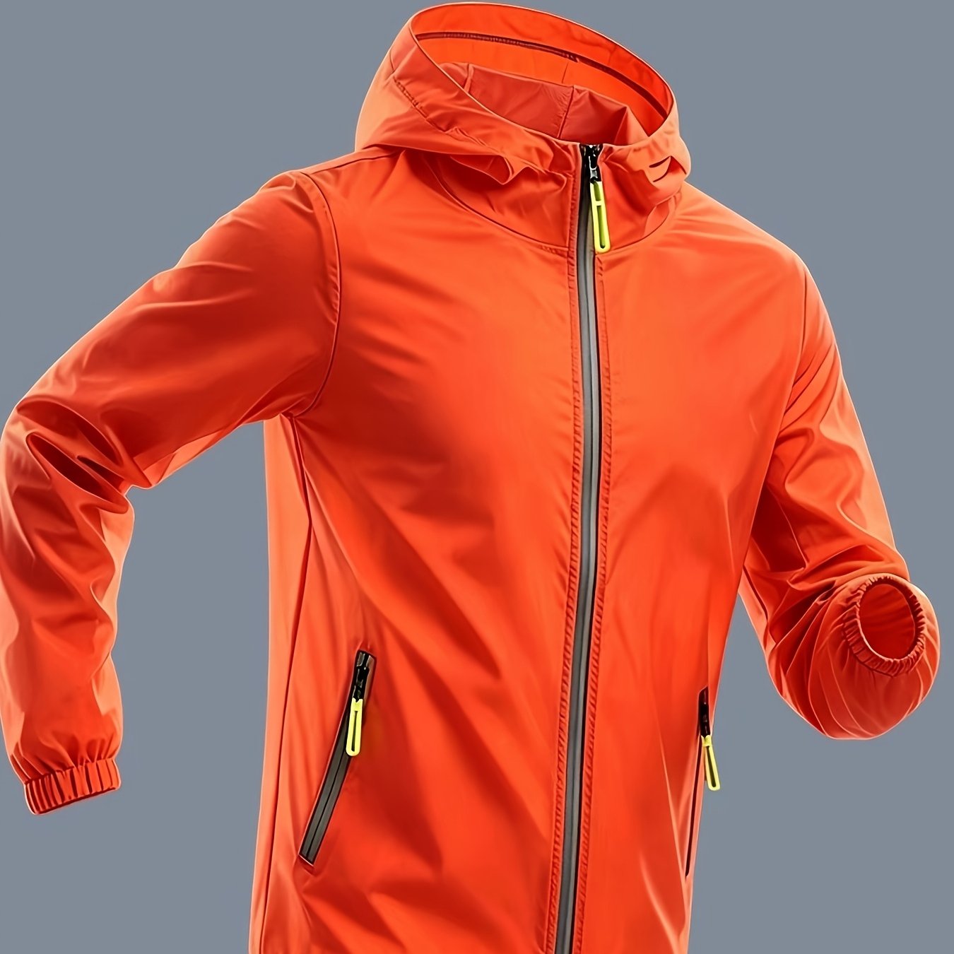 TEMU Summer Men's Hooded Sun Shirt, Couple Matching Full-zip Thin Jacket, Lightweight Windproof Athletic Skin Suit, Quick-dry Breathable Outdoor Skin
