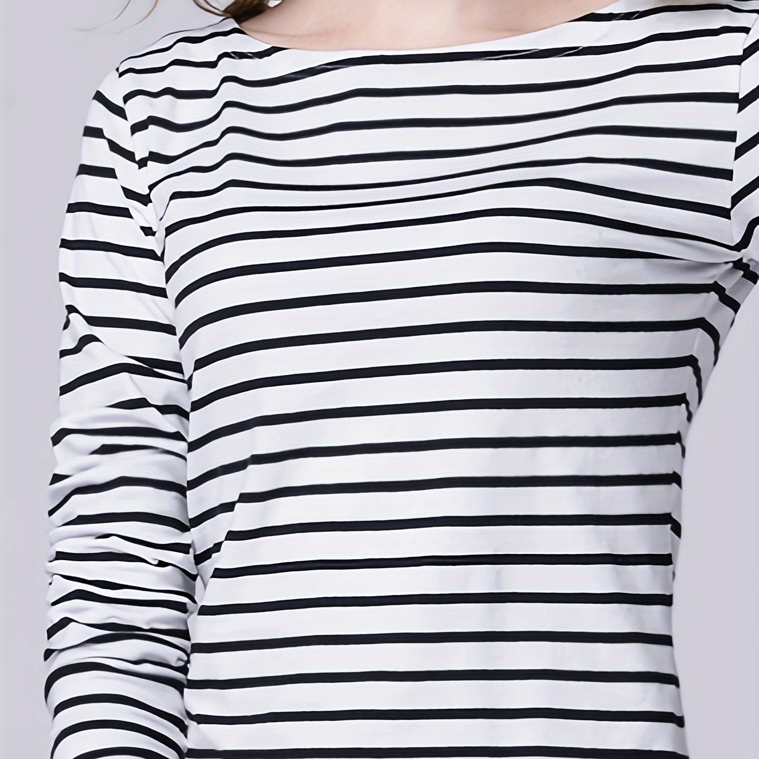 Beautiful Women's Long Sleeve Spring Summer Striped Comfortable Fashion T-shirt