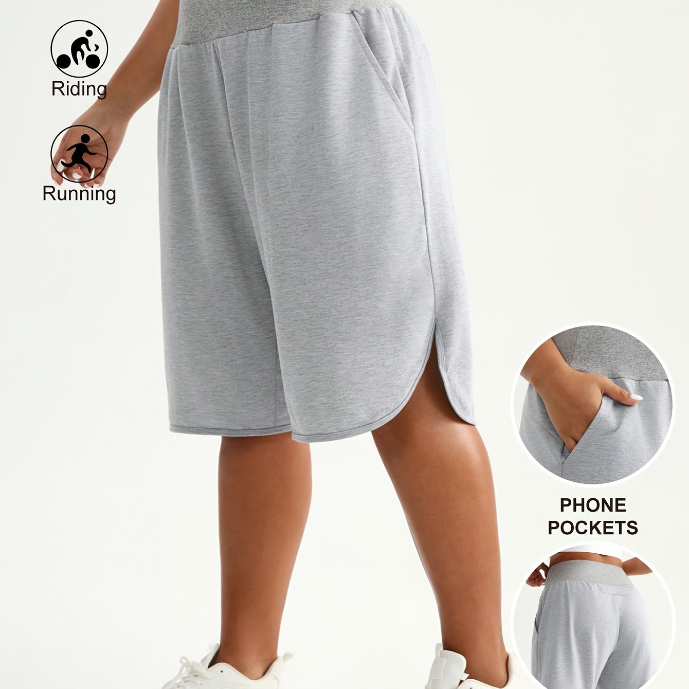 Image of Plus Size - Loose High Waist 5-inch Wide Leg Pants For Plus Size