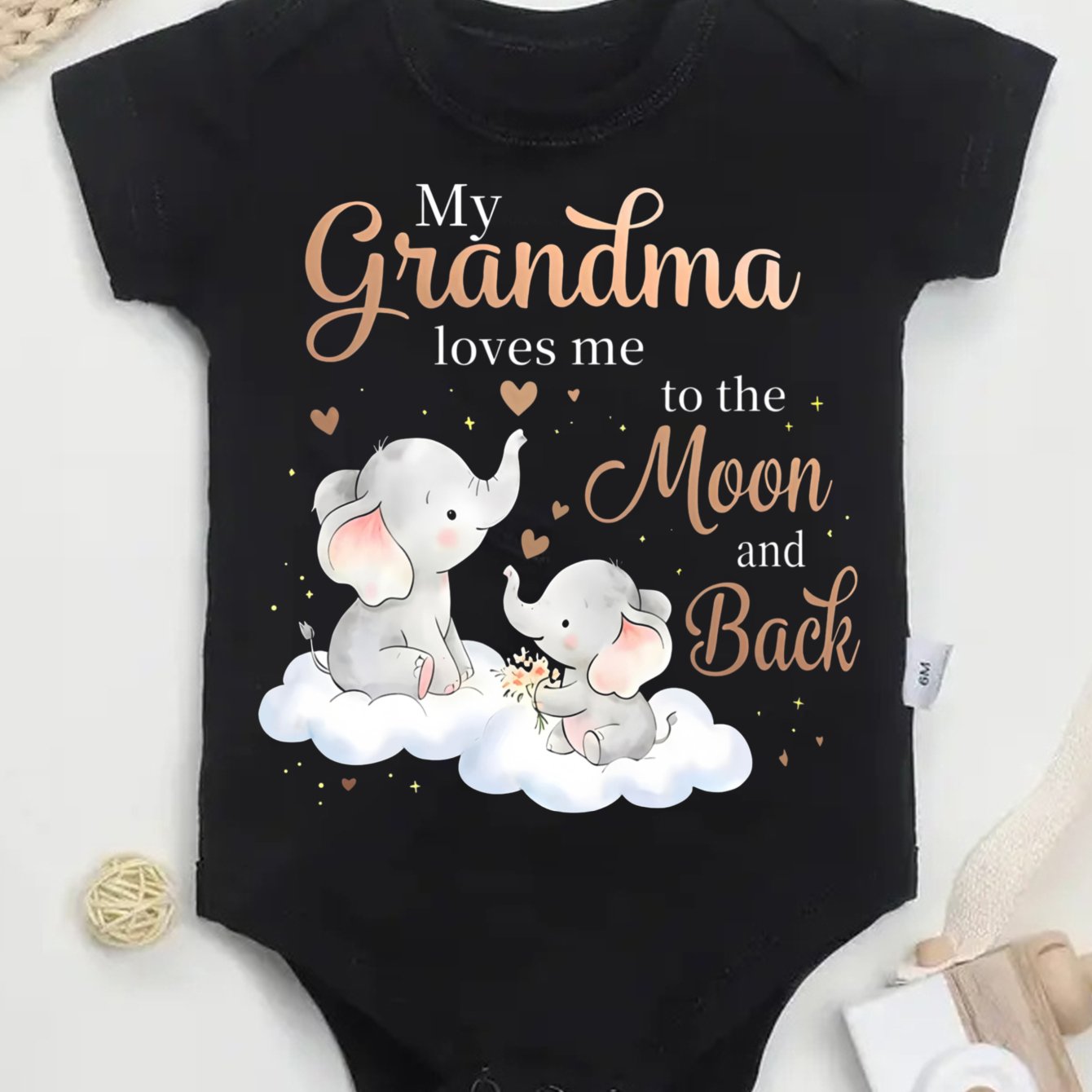 Image of Baby Bodysuit My Grandma Me To The And Back Print Unisex Infant Onesie, For Outdoor