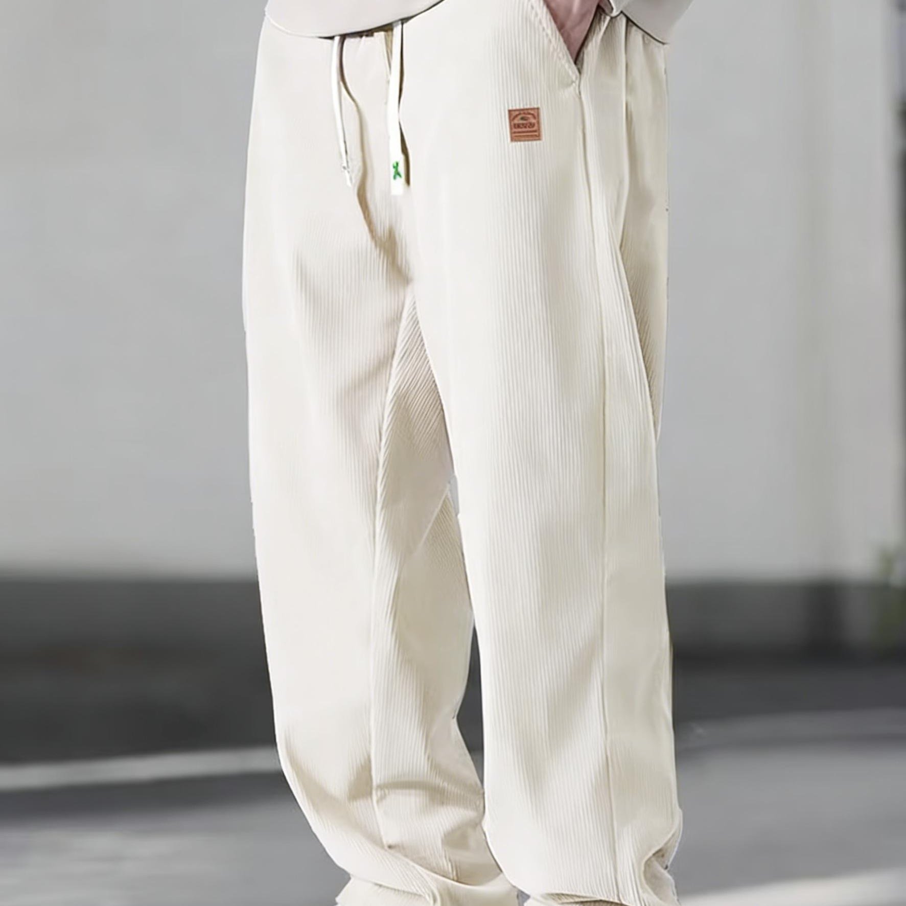 TEMU Heavyweight Straight Joggers Men's Trendy Athletic Drape Casual Wide-leg Pants
