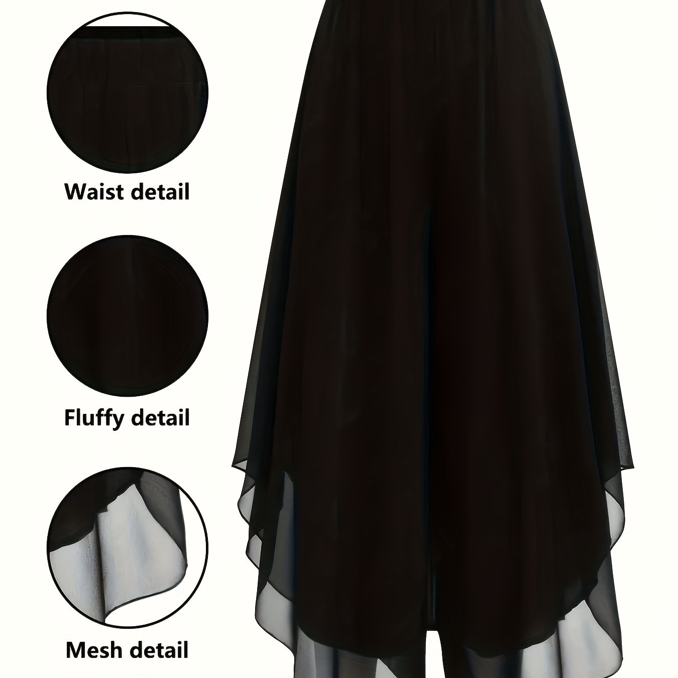Image of Spring/summer Casual Chiffon Flared Pants With Elastic Waist, Loose Wide-leg Trousers For Women