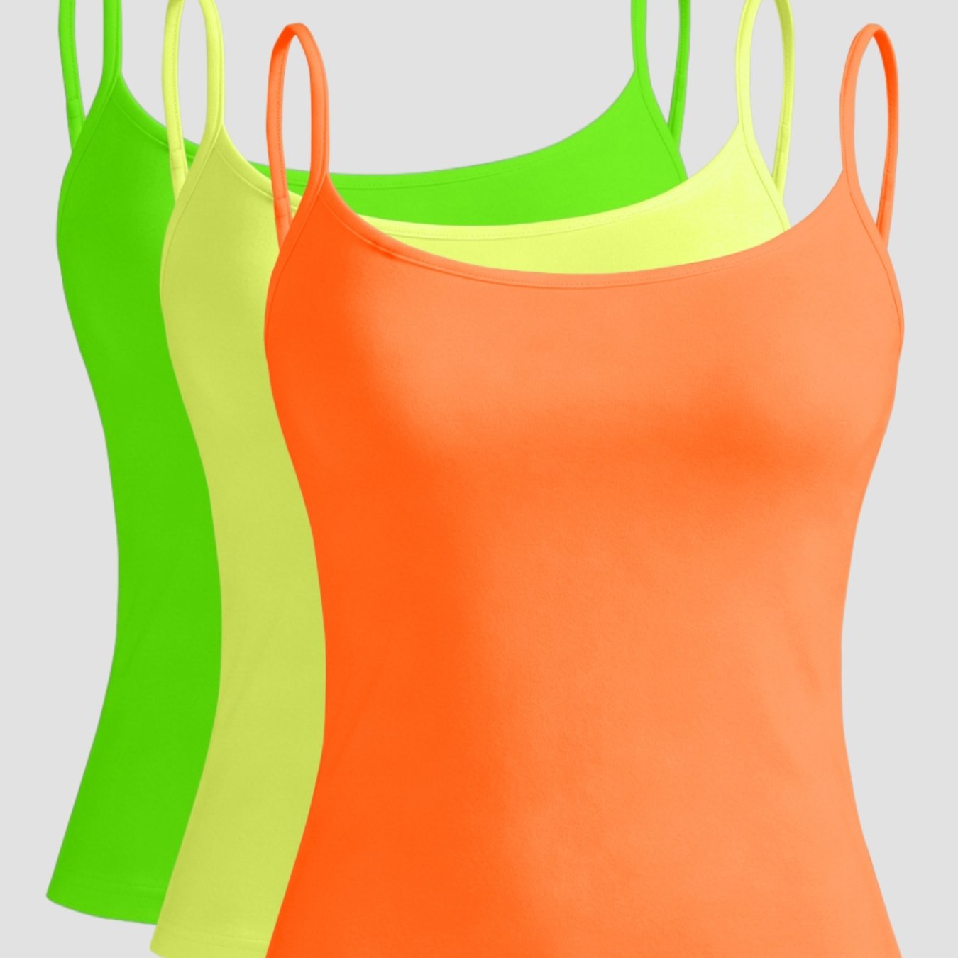 TEMU Classic Spring Summer Fall Women's Cami, Fiber Fabric Camisole Vest 3pcs Set