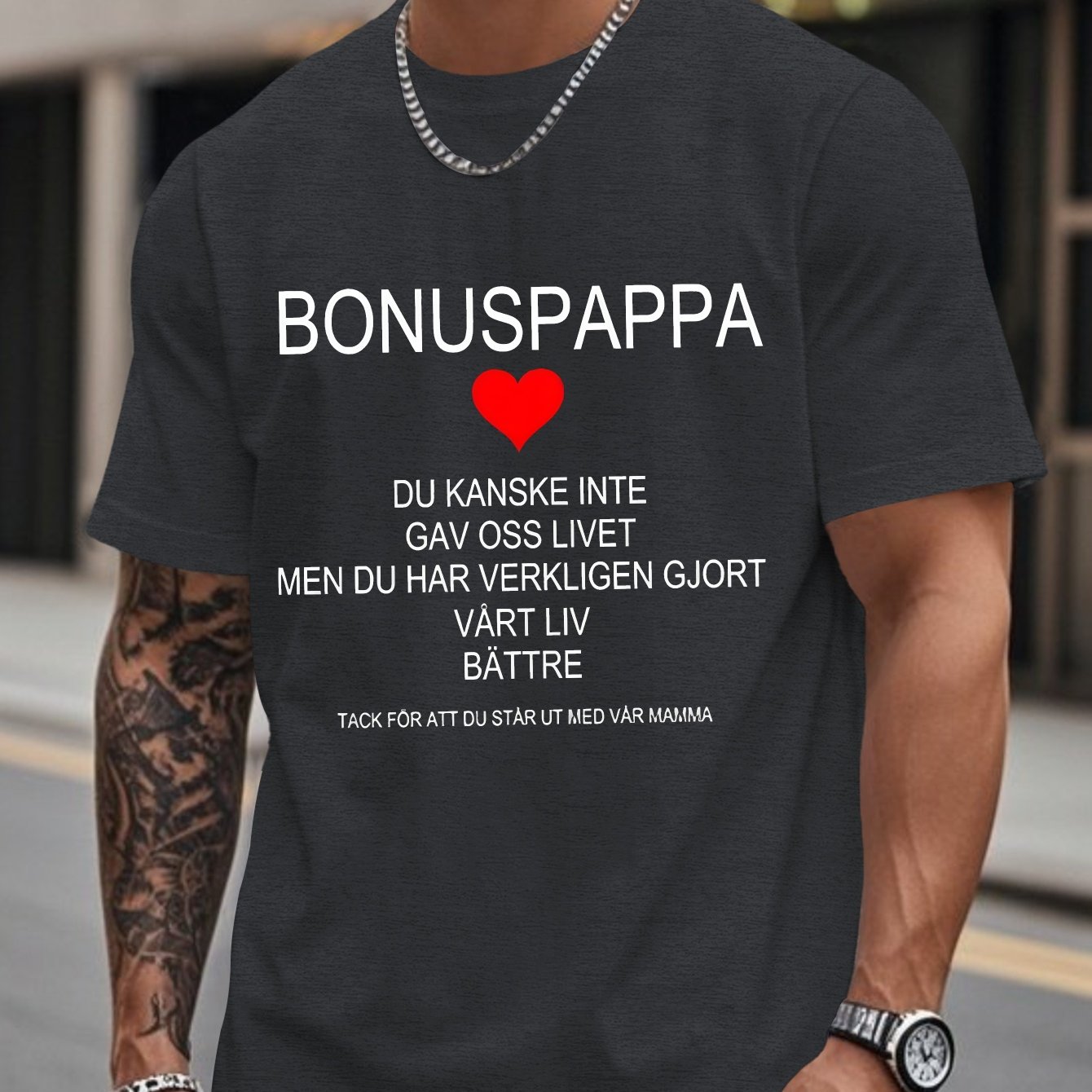 TEMU Fun Swedish Dad Men's Short Sleeve T-shirt Summer T-shirt Top