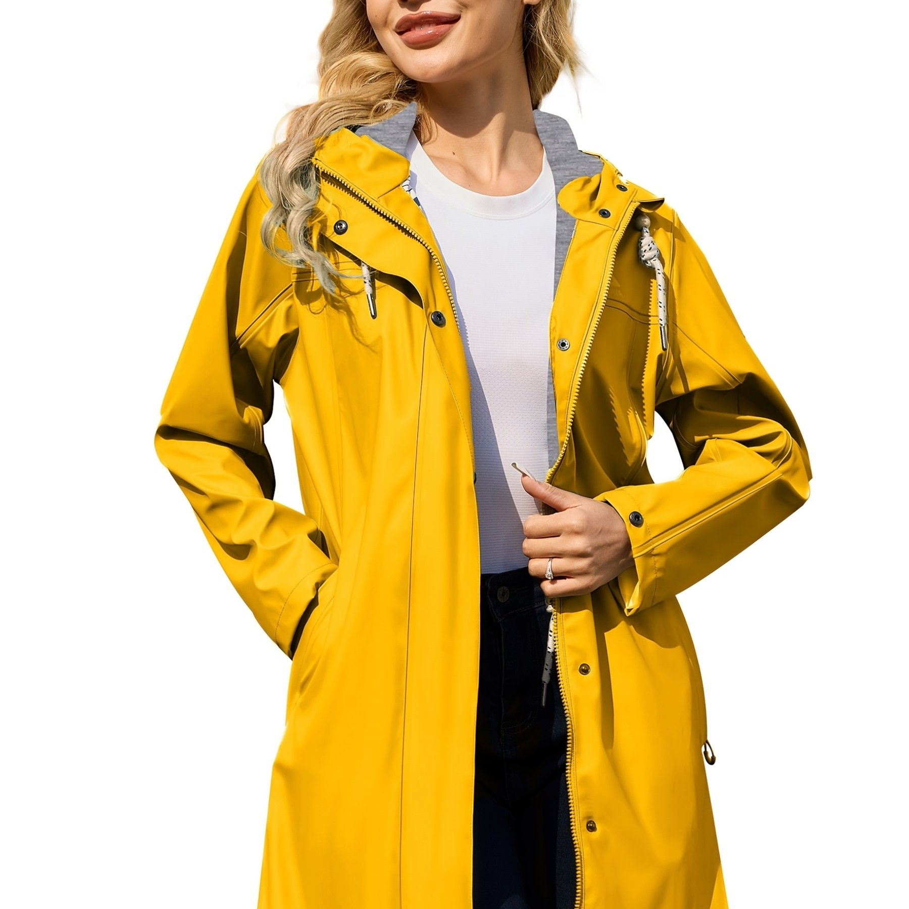 Women's Fashion Windbreaker Jacket, Breathable Outdoor Hooded Windbreaker, Oversized Jacket, Suitable For Hiking, Camping, Running, Long Sleeve Zipper Drawstring Hooded Windbreaker