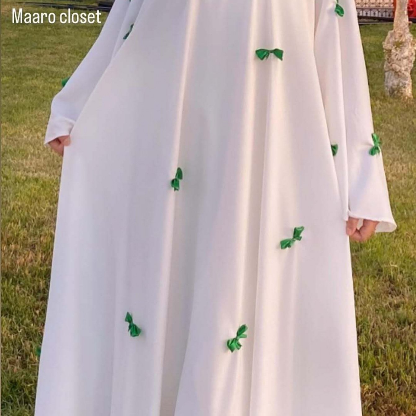 TEMU Middle Eastern Arab Women's New Dubai Loose Trumpet Sleeve Bow Long Robe Dress