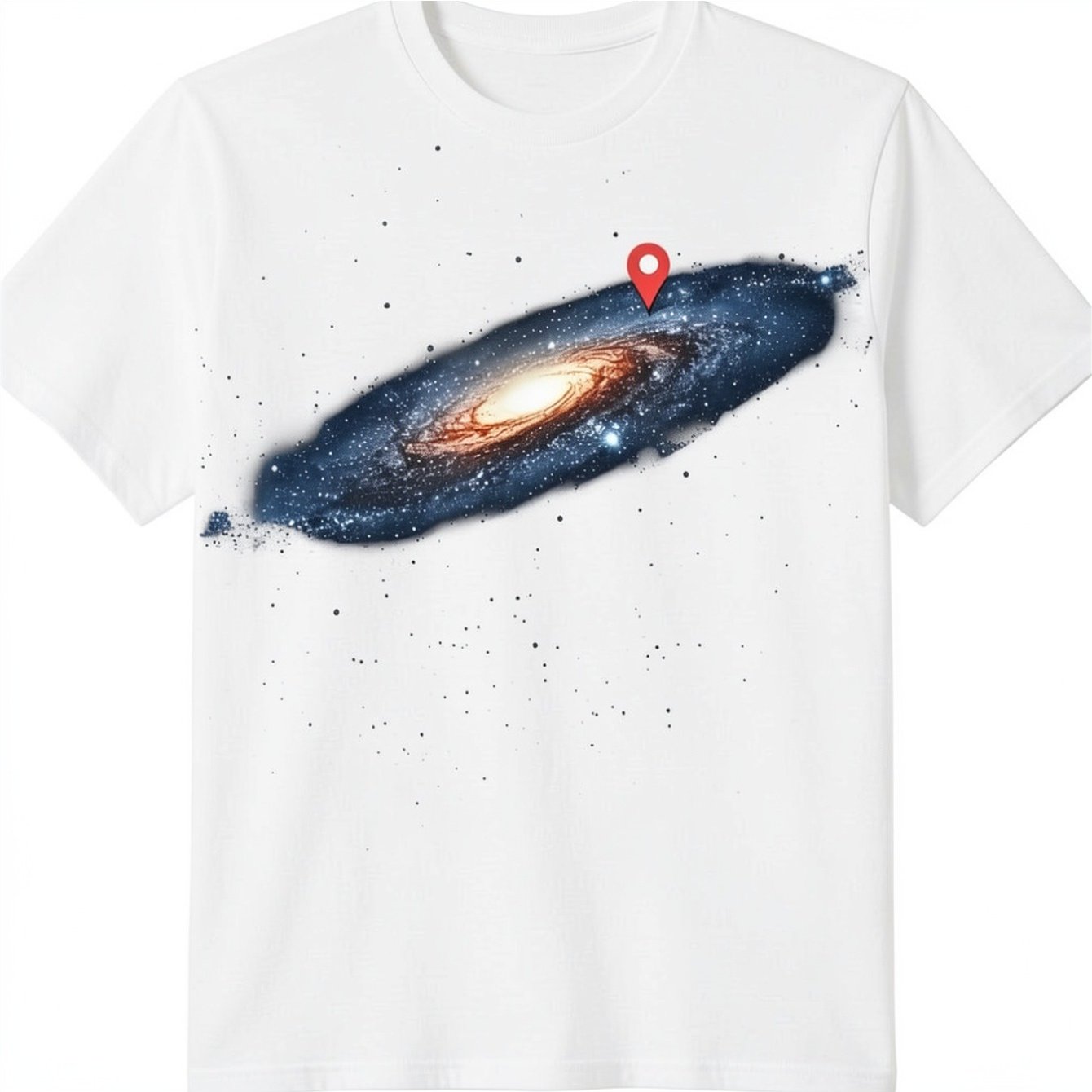TEMU Milky Way Universe Location Pin Space Funny T- Shirt- 100 Cotton - 220g