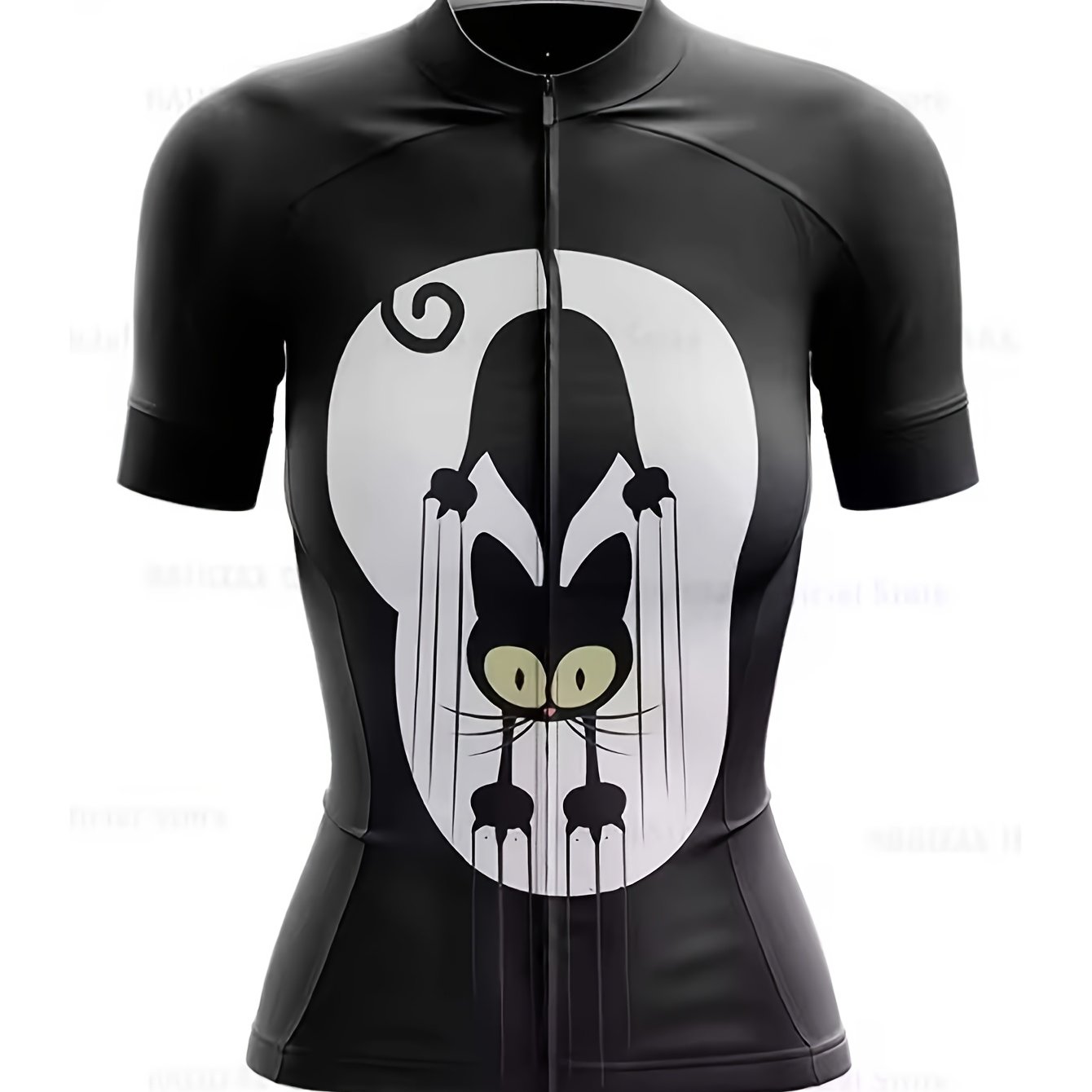 Image of Women's Short-sleeved Cycling Jersey, Full Zip Breathable Quick-drying Lightweight Cycling Top