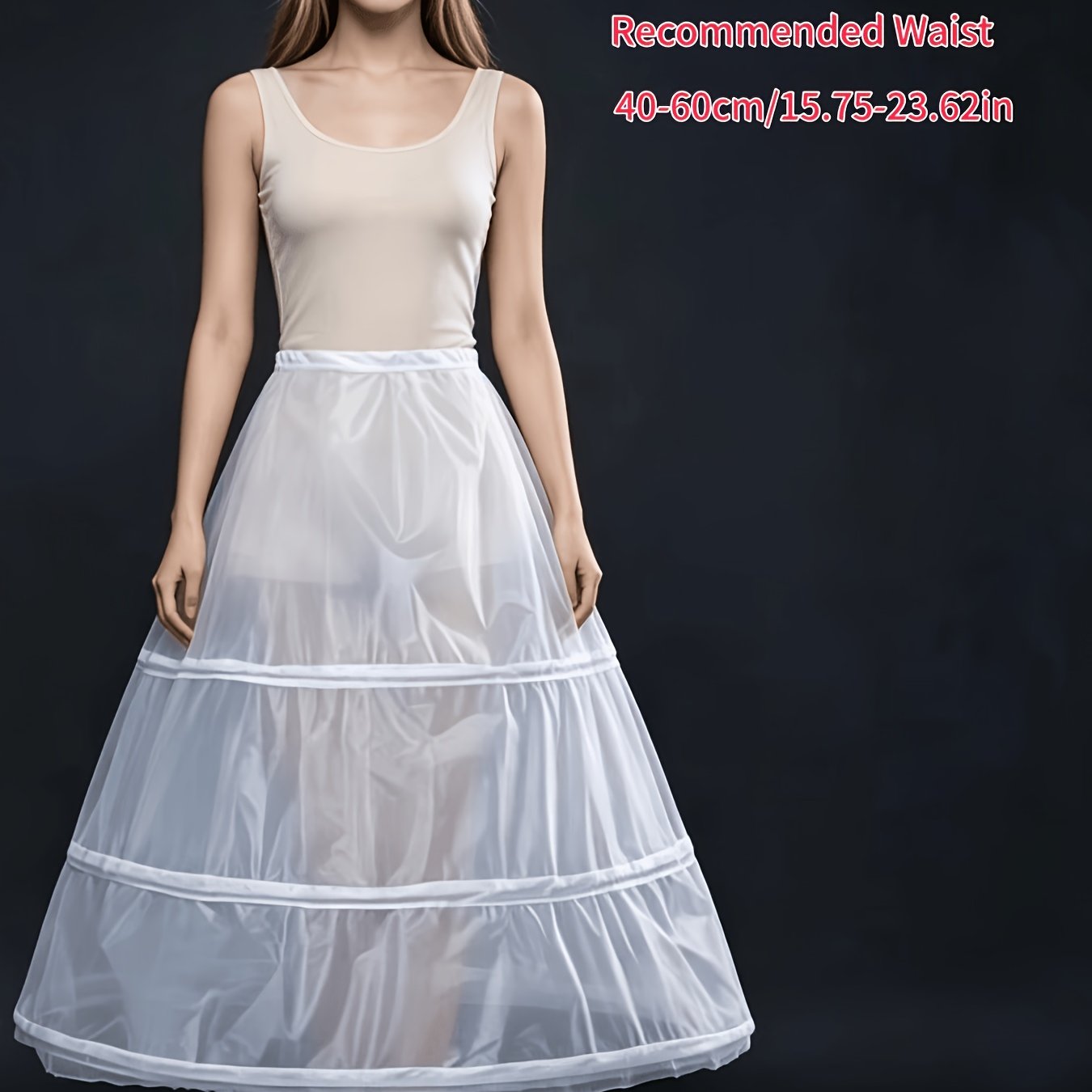 TEMU Adiciones para vestido de novia, falda de peto para vestido de actuación, falda interior de vestido de actuación pierna para adultos