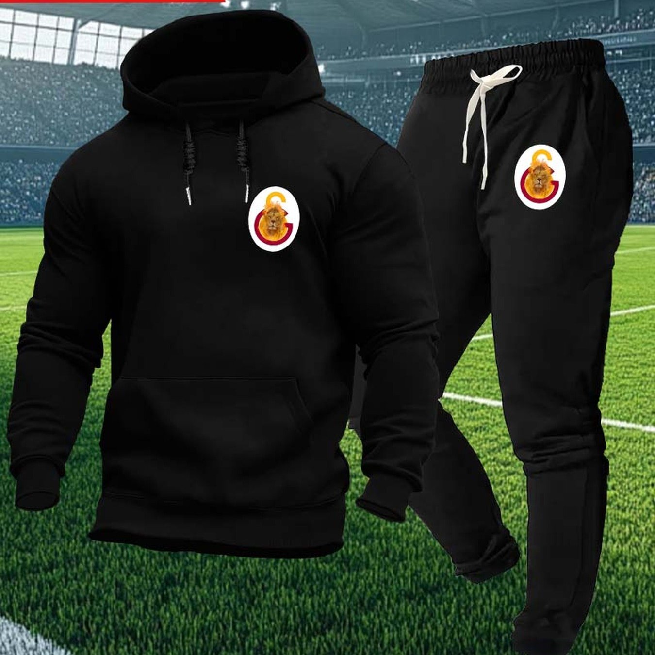 TEMU Lion Pattern Print, 's Casual Long-sleeve Hoodie And Drawstring Sweatpants Set, Suitable For Winter And Autumn, Stylish Sports Style, Machine