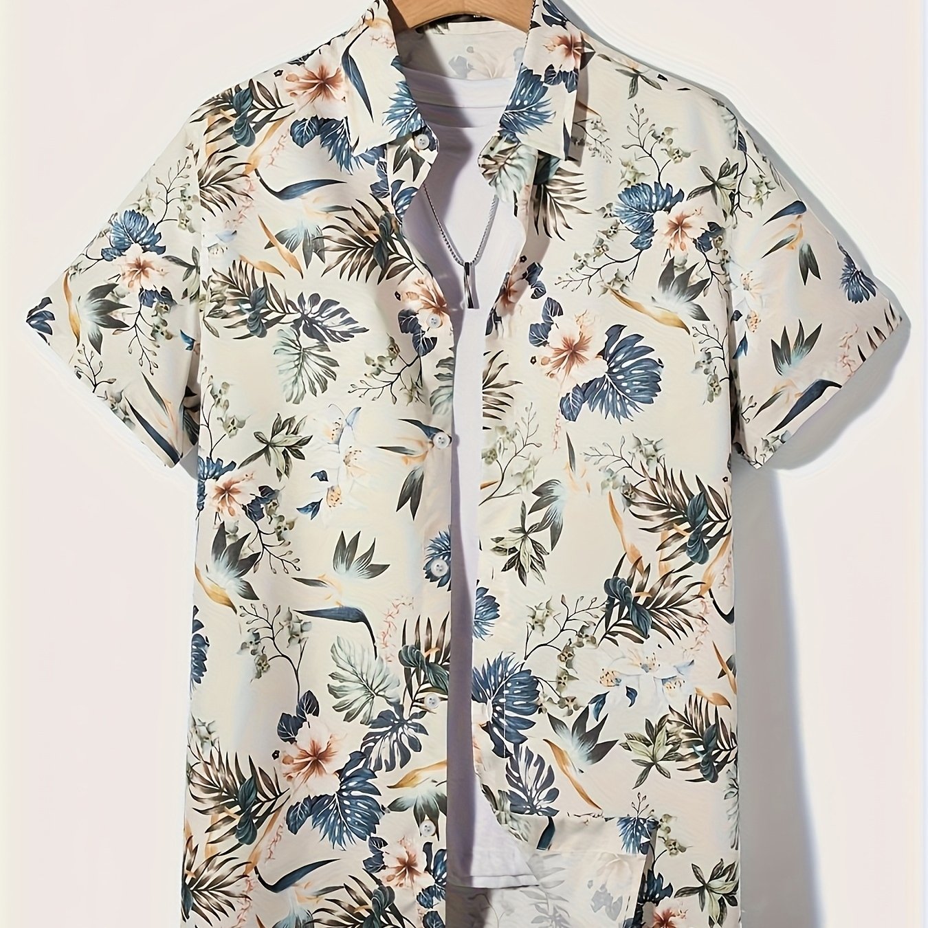 TEMU Men's Short Sleeve Shirt Summer Casual Loose Breathable Business Casual All-match Youth Top