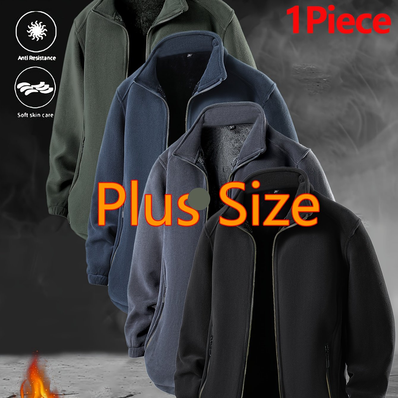 E-shop Herrenjacke in Übergröße, leichte Outdoor-Wanderjacke mit durchgehendem Reißverschluss, Wintermantel. Eine vielseitige Jacke für