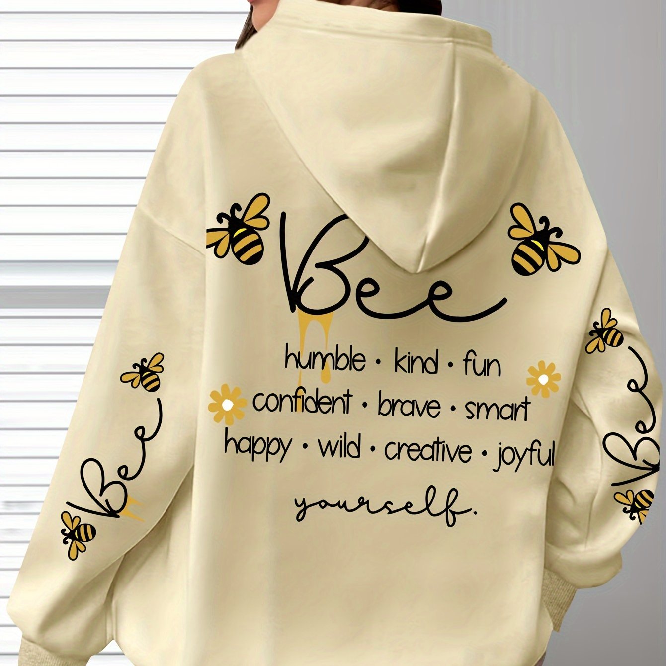 TEMU Plus Size - Plus Size - Trendy Oversized Hoodie With Long Sleeves Featuring A And Letter Design