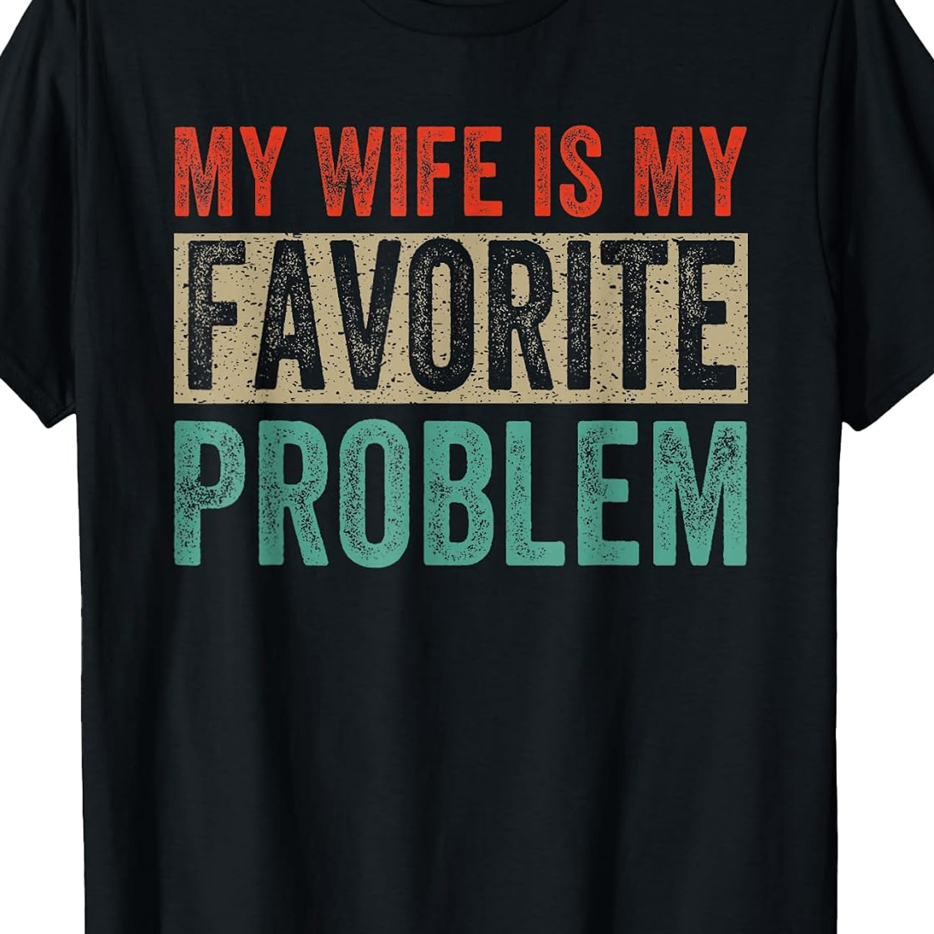 TEMU My Wife Is Problem Funny T-shirt Vintage Crew Neck, Short Sleeve, Loose Fit, , Casual Weekend Wear With Heat Transfer Printing