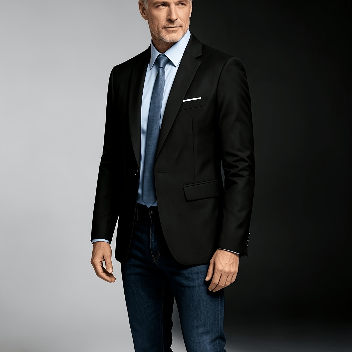TEMU Men's Suit Executive , Single-button Flat Lapel Suit, Suitable For Business And Daily Commuting