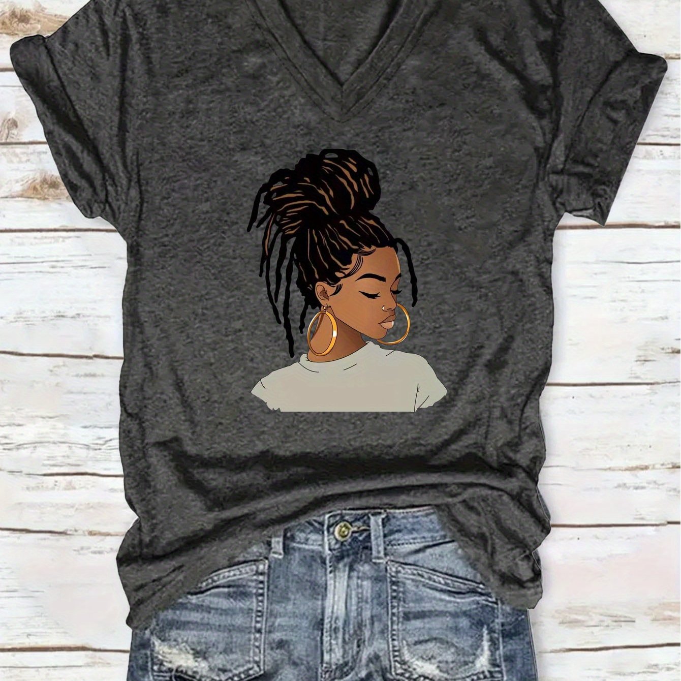 TEMU Trendy Round Neck T-shirt With A Cool Design, Perfect For Casual Summer Wear, Ideal As A Gift For