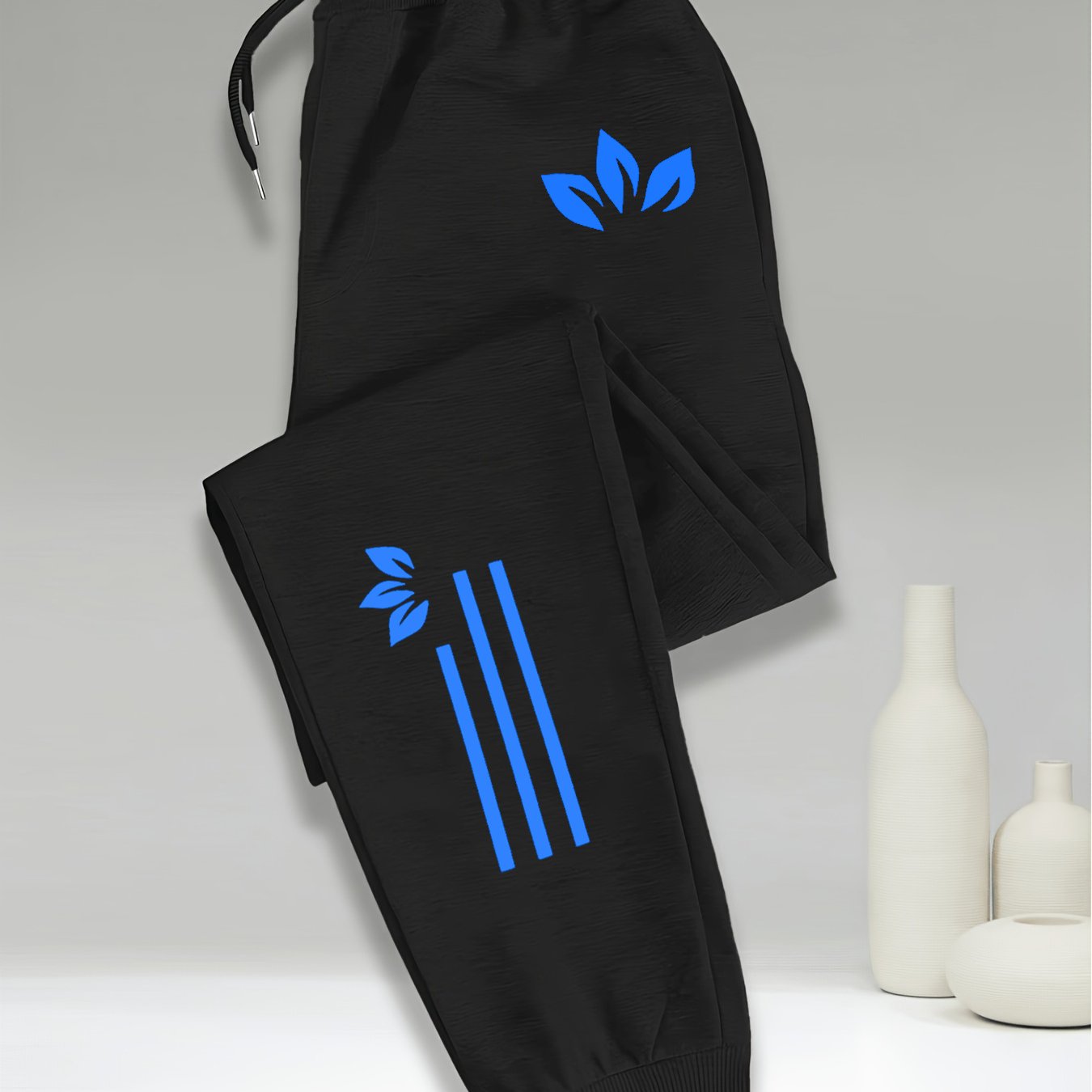TEMU 1pc Casual Drawstring Sweatpants, Loose Fit With Trendy Print Design, Perfect For Outdoor Activities And Fitness Training, Suitable For All Body