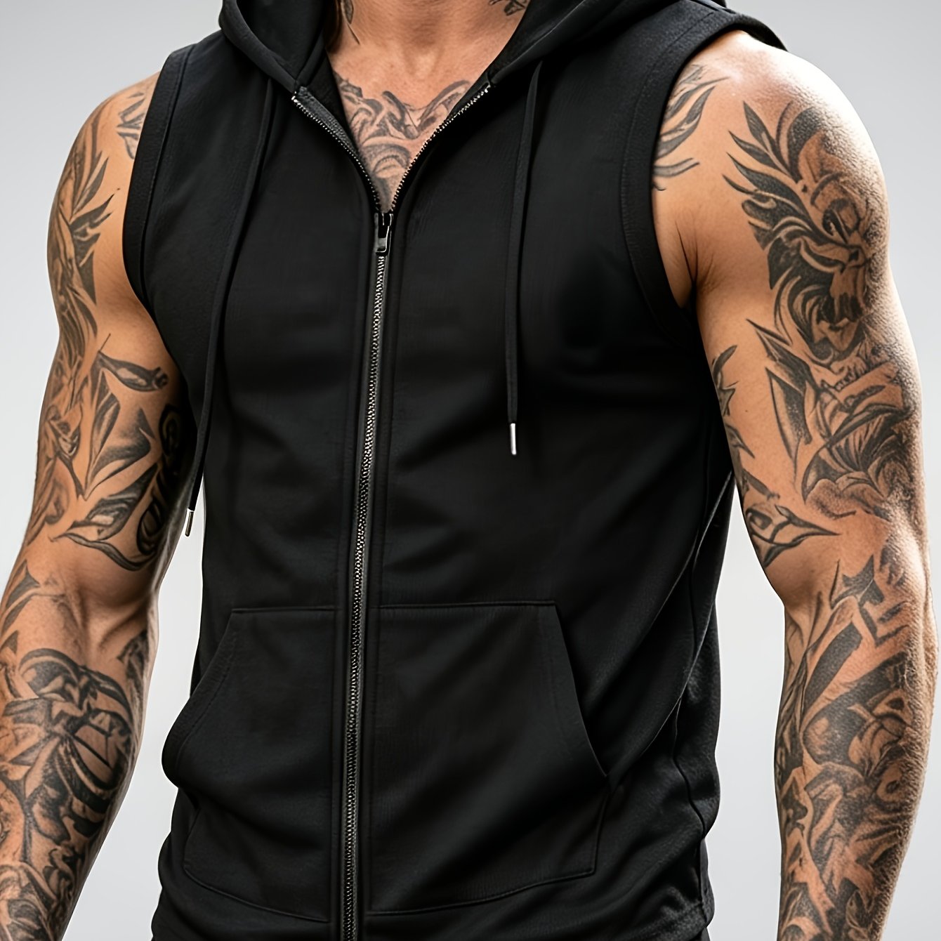 TEMU Men's Sleeveless Zipper Vest, Athletic Easy And Neat