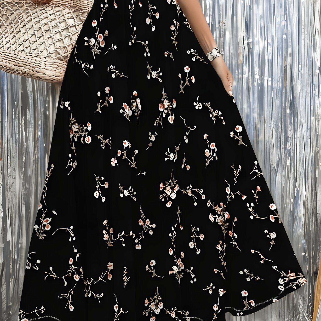 TEMU Women's Skirt With Pockets Featuring Blue Pattern, Suitable For Beach, Garden, Party, Casual Outing, Light And , Summer Fashion, Festival Wear