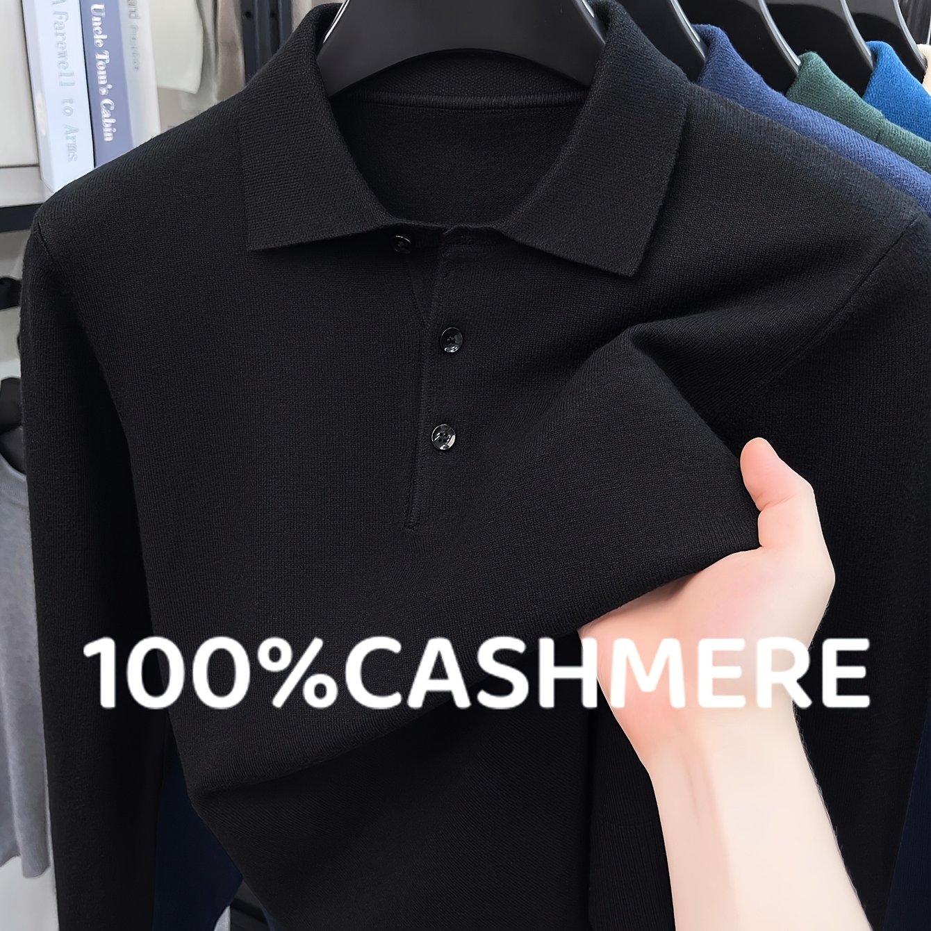 Image of 2026new Arrival 100% Cashmere Sweater Knitwear Base Layersoft And Comfortable Mens Cashmere Knit Shirt For Casual Wear Autumn Regular Fit