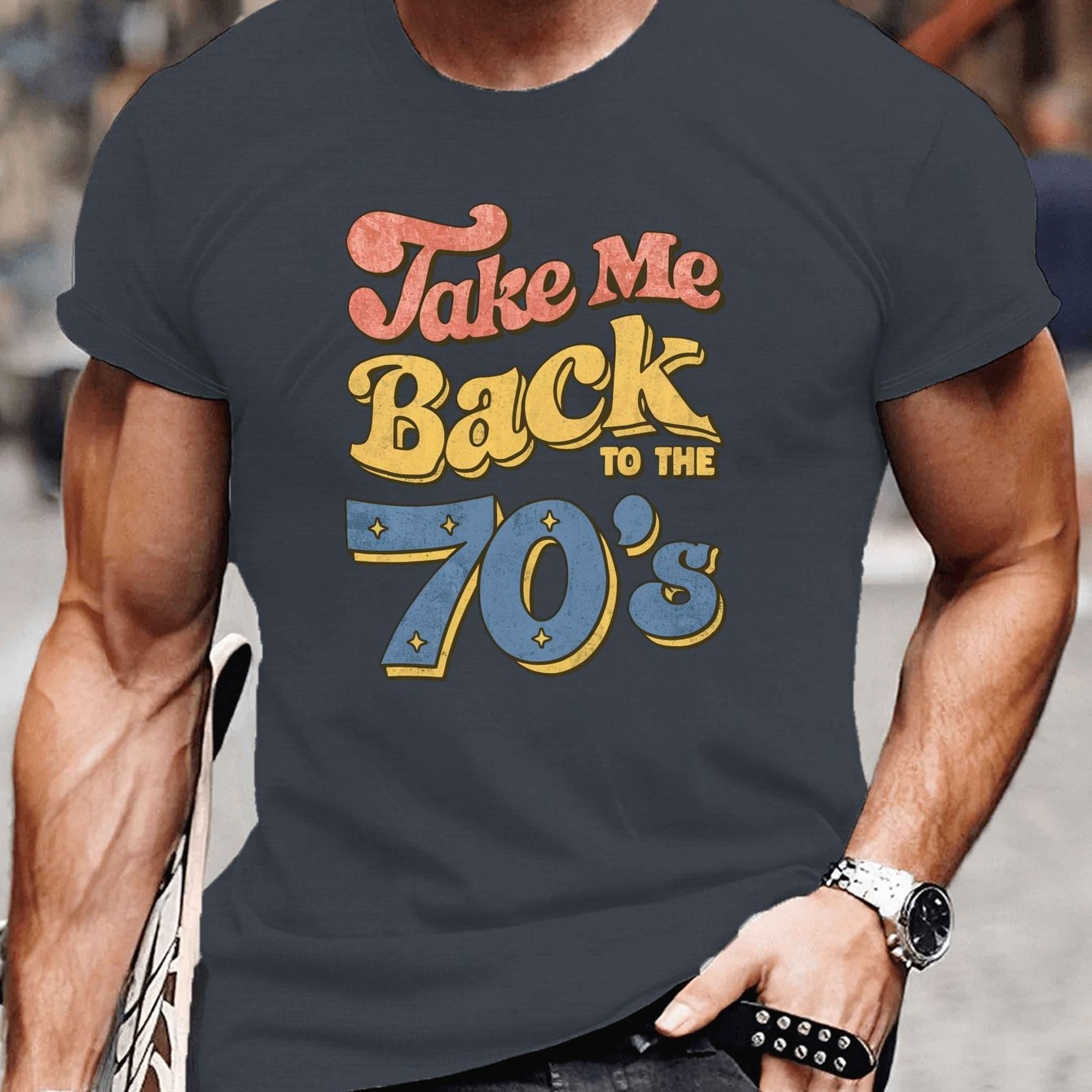 plus size mens vintage 70s graphic t shirt retro - Temu
